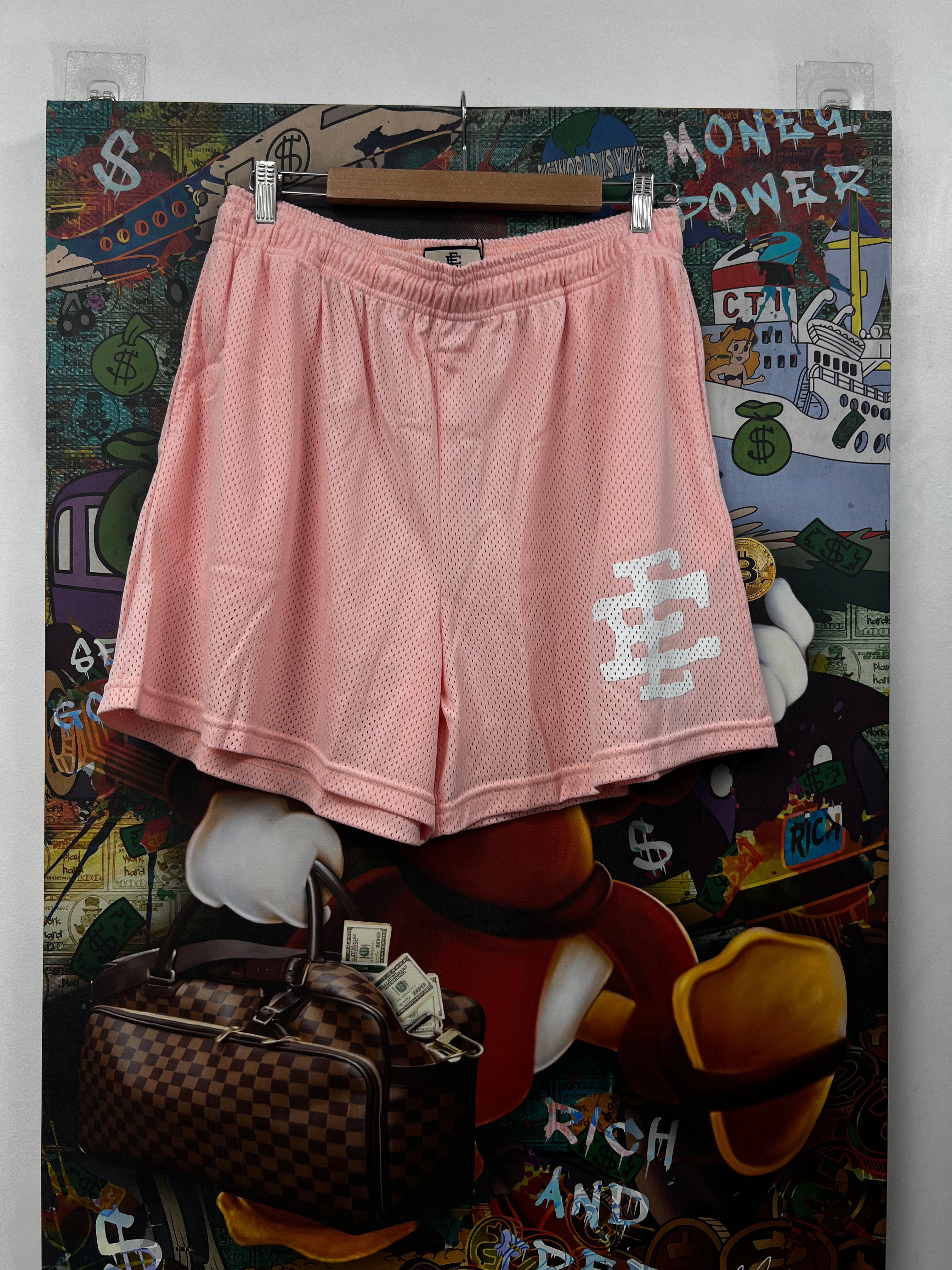 Eric Emanuel Pink White Basics Shorts