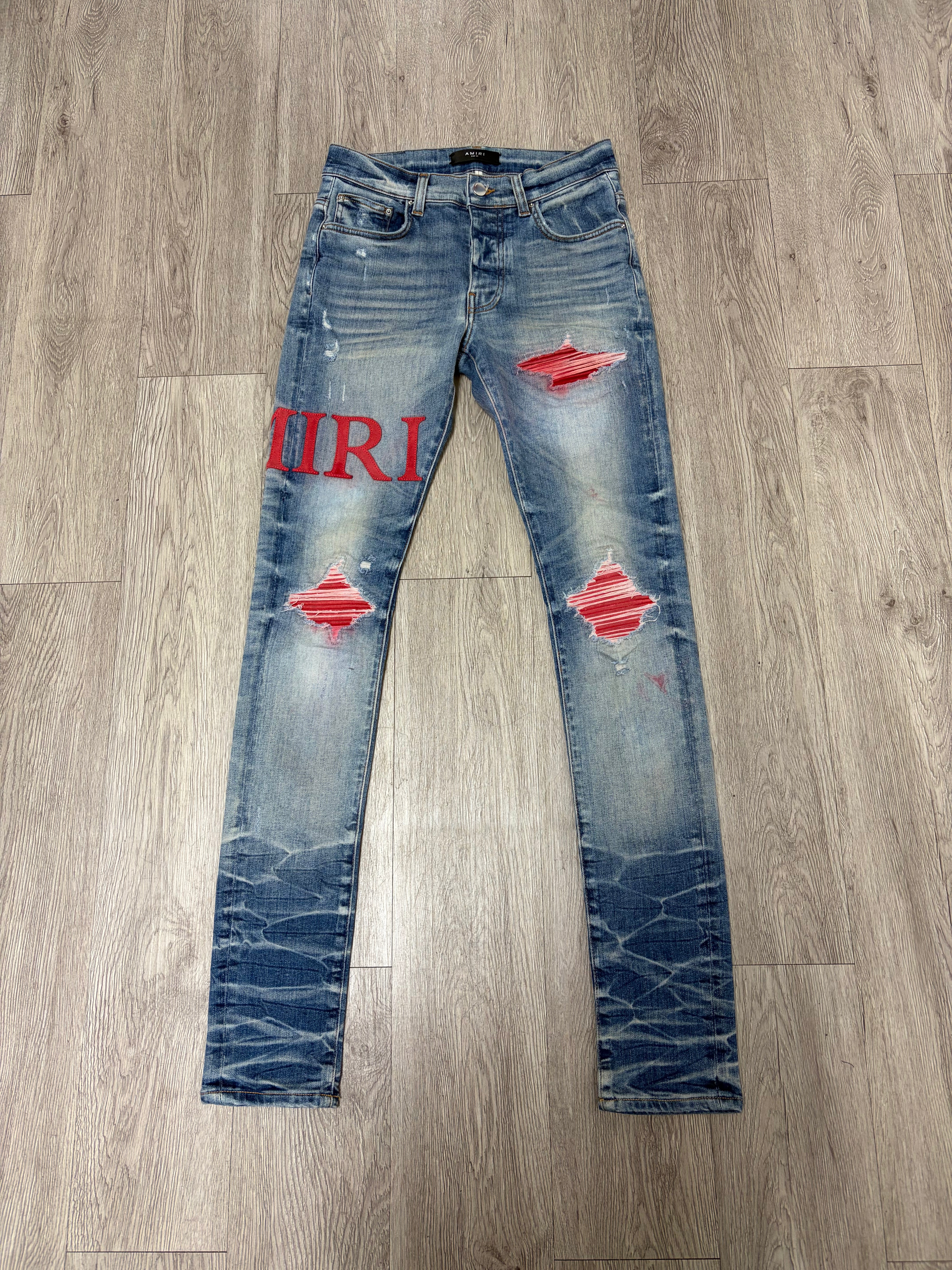 Amiri Light Wash Red Side Logo (Bleeding) Jeans