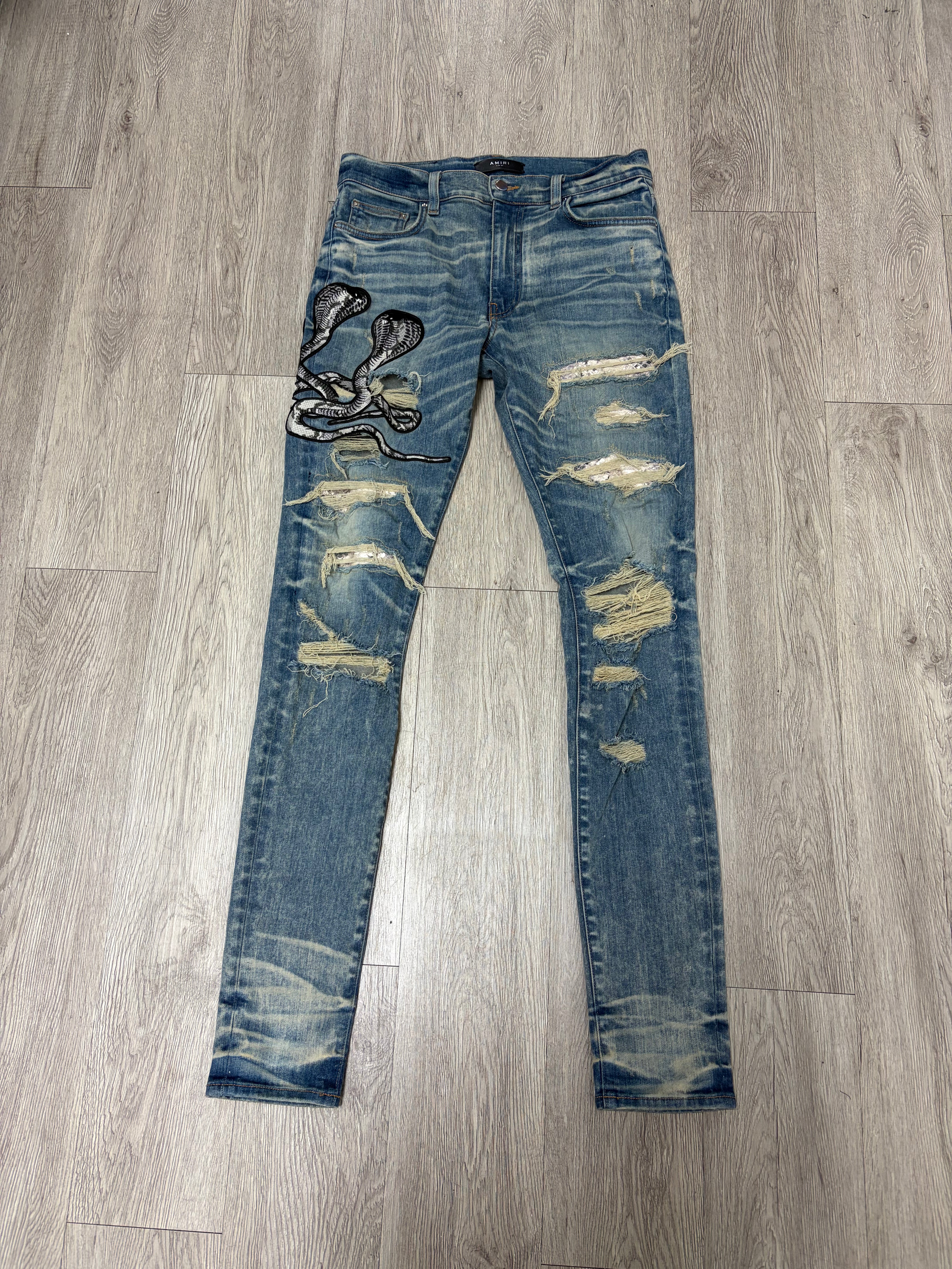 Amiri Aged Wash Cobra Jeans