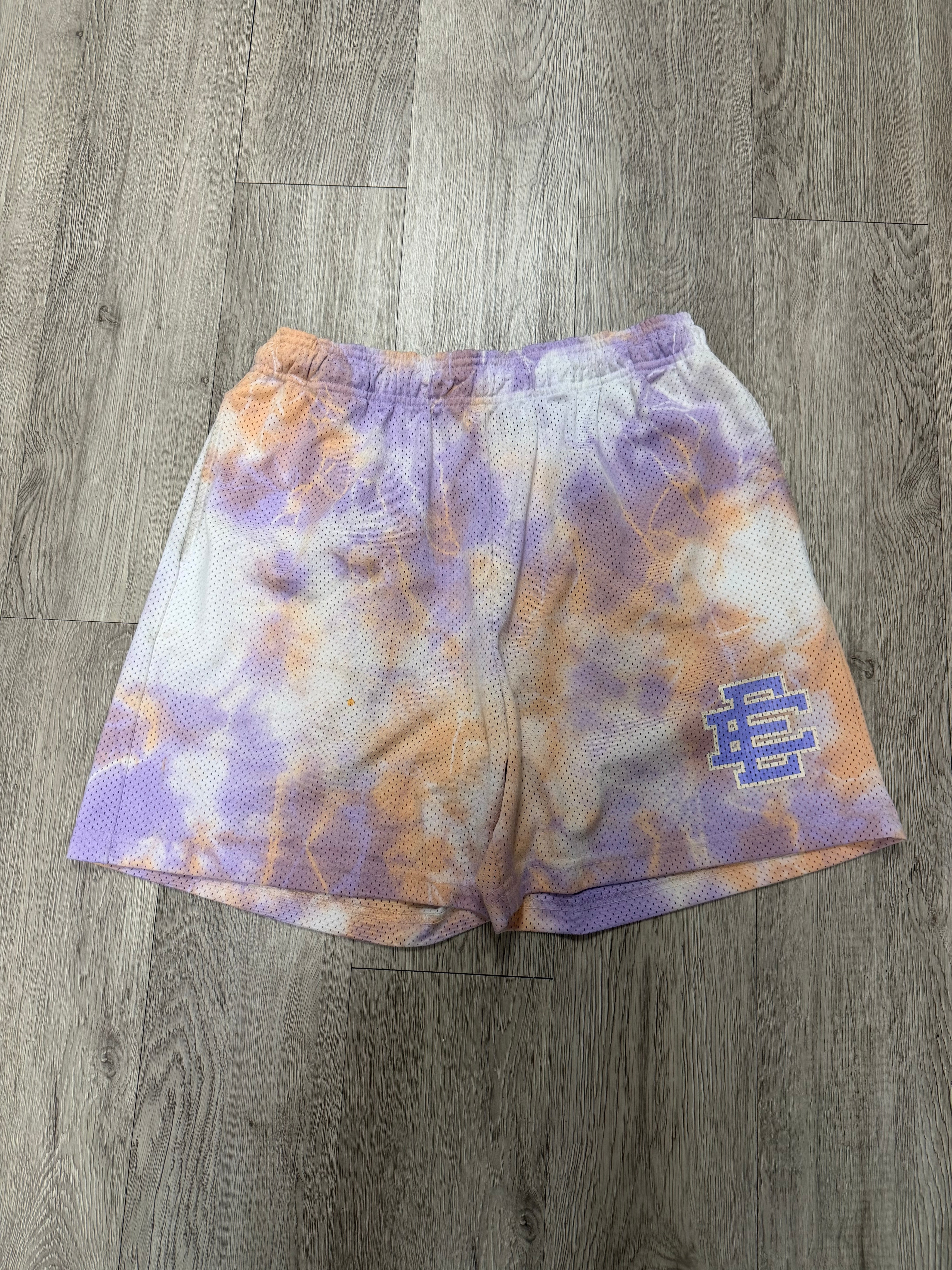 Eric Emanuel Tie Dye Purple Peach Shorts