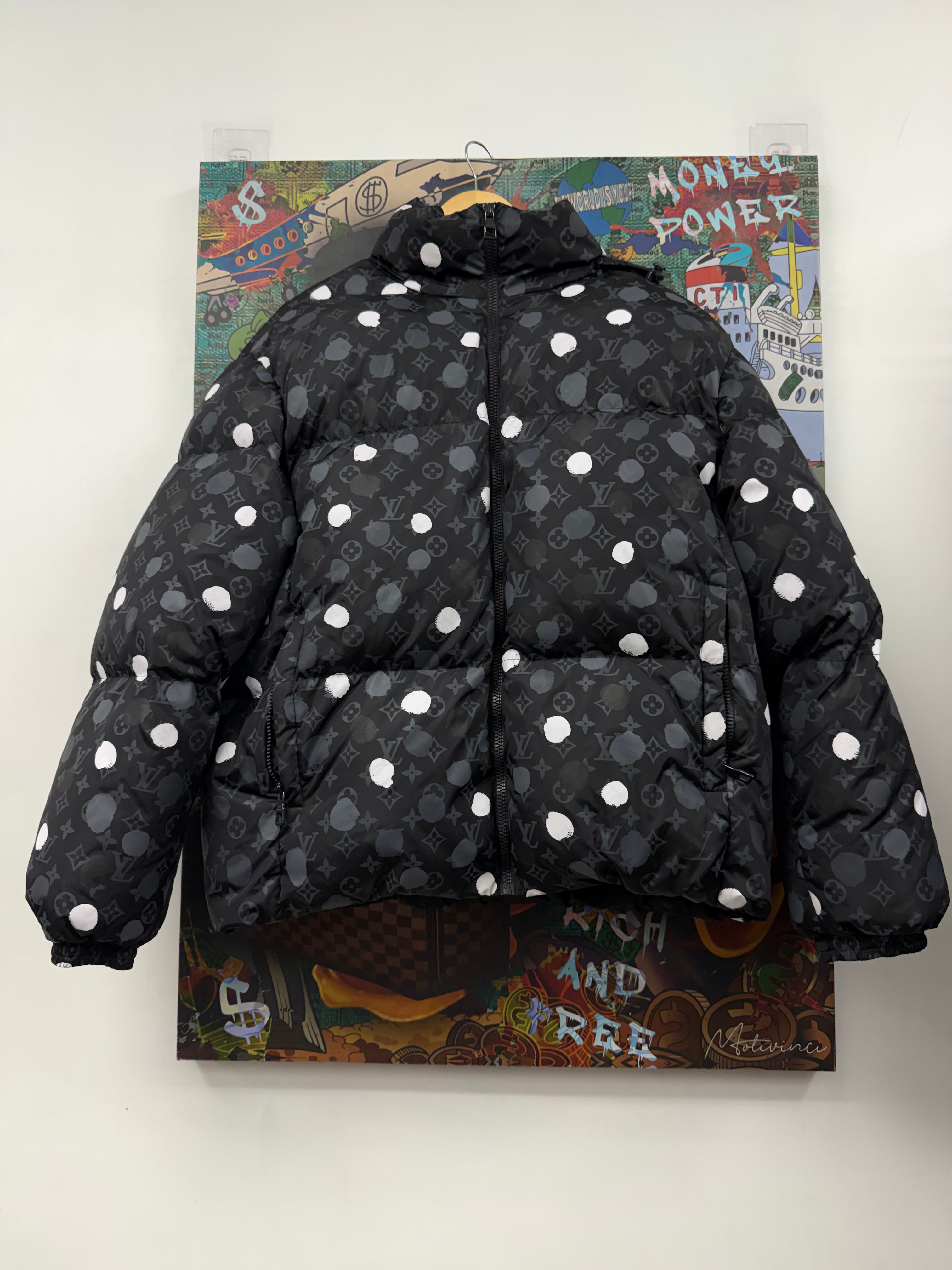 Louis Vuitton Black Monogram Polka Dot (50) Puffer Jacket