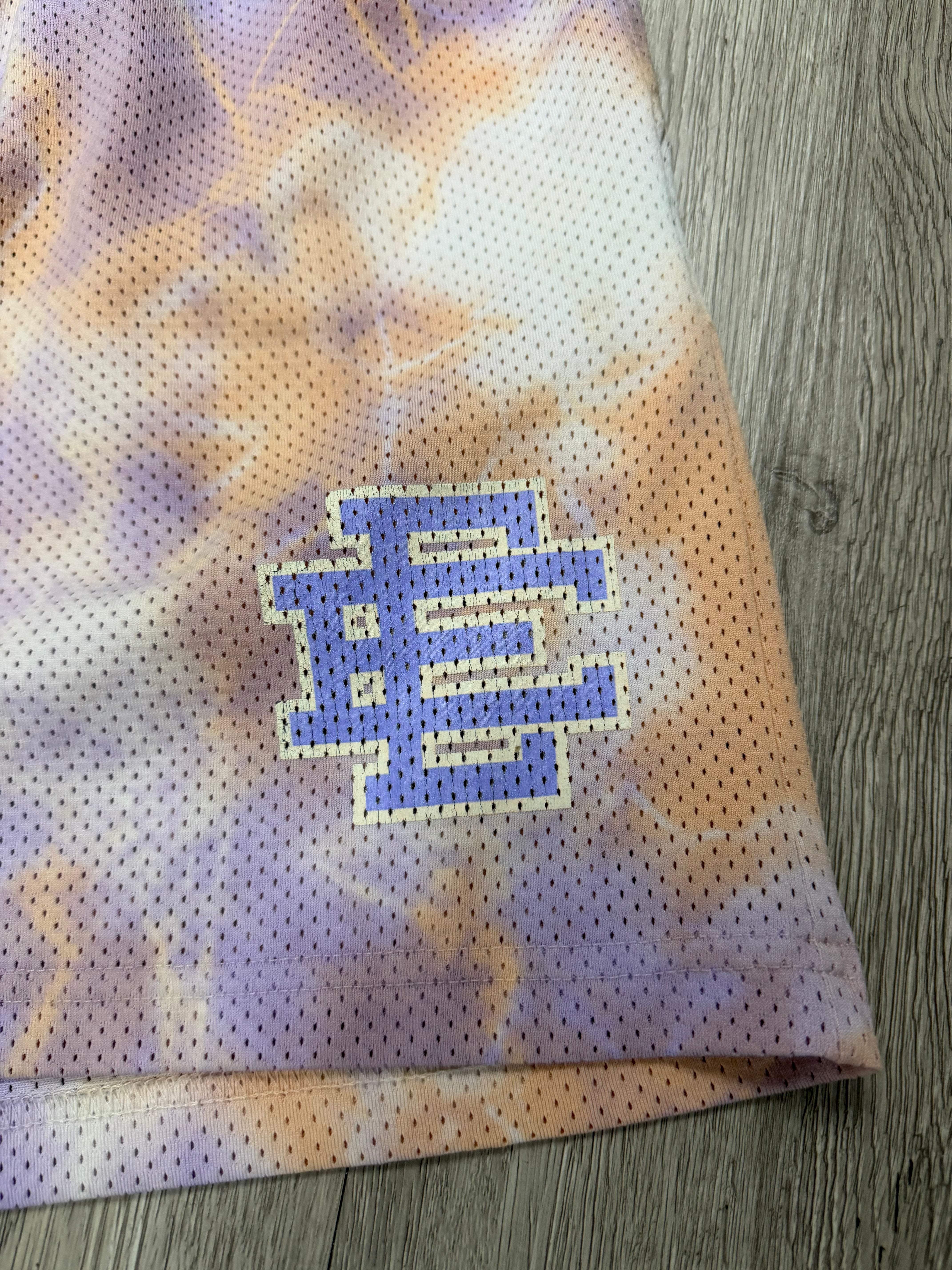 Eric Emanuel Tie Dye Purple Peach Shorts