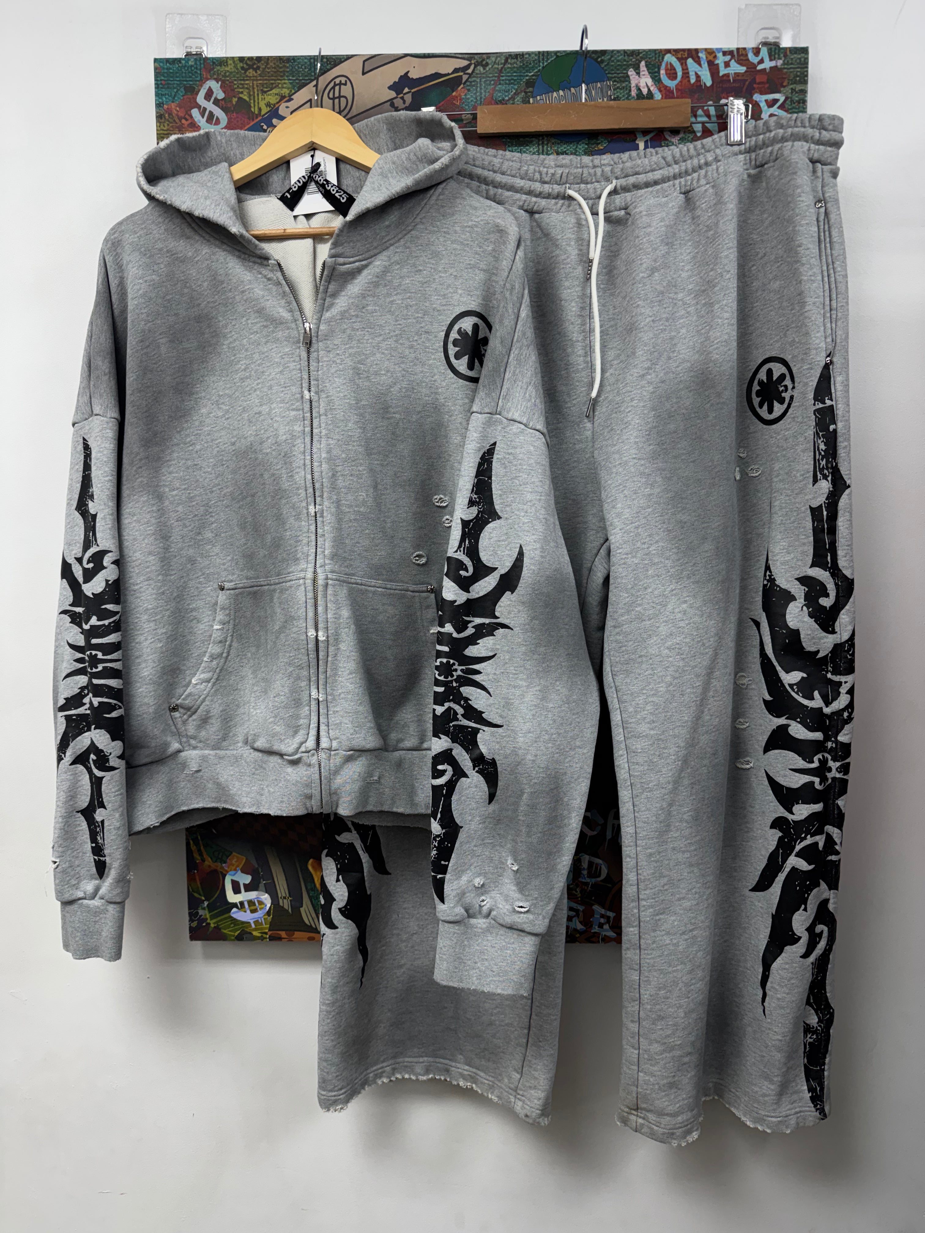 LostSHDWS Grey Grunge Sweatsuit