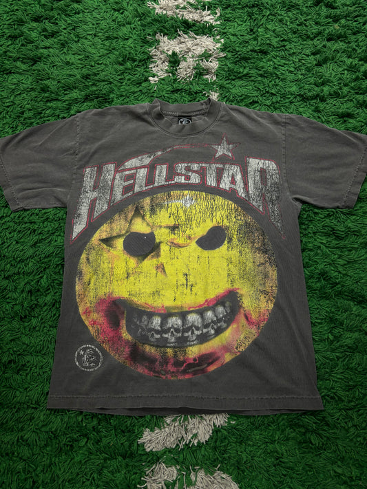 Hellstar Smiley Tee Grey Multi Used Medium N/A