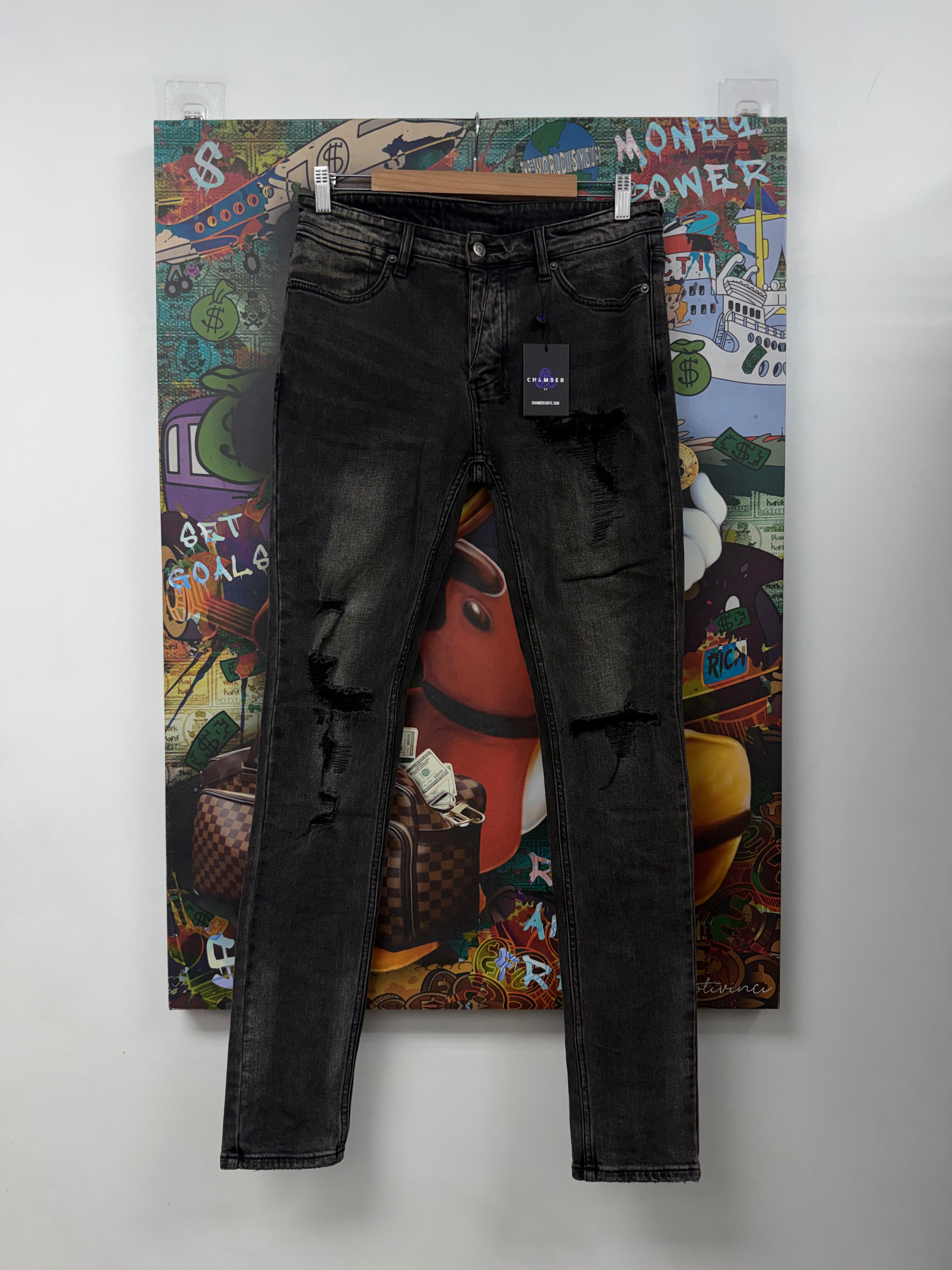 Ksubi Black Wash Ripped Jeans