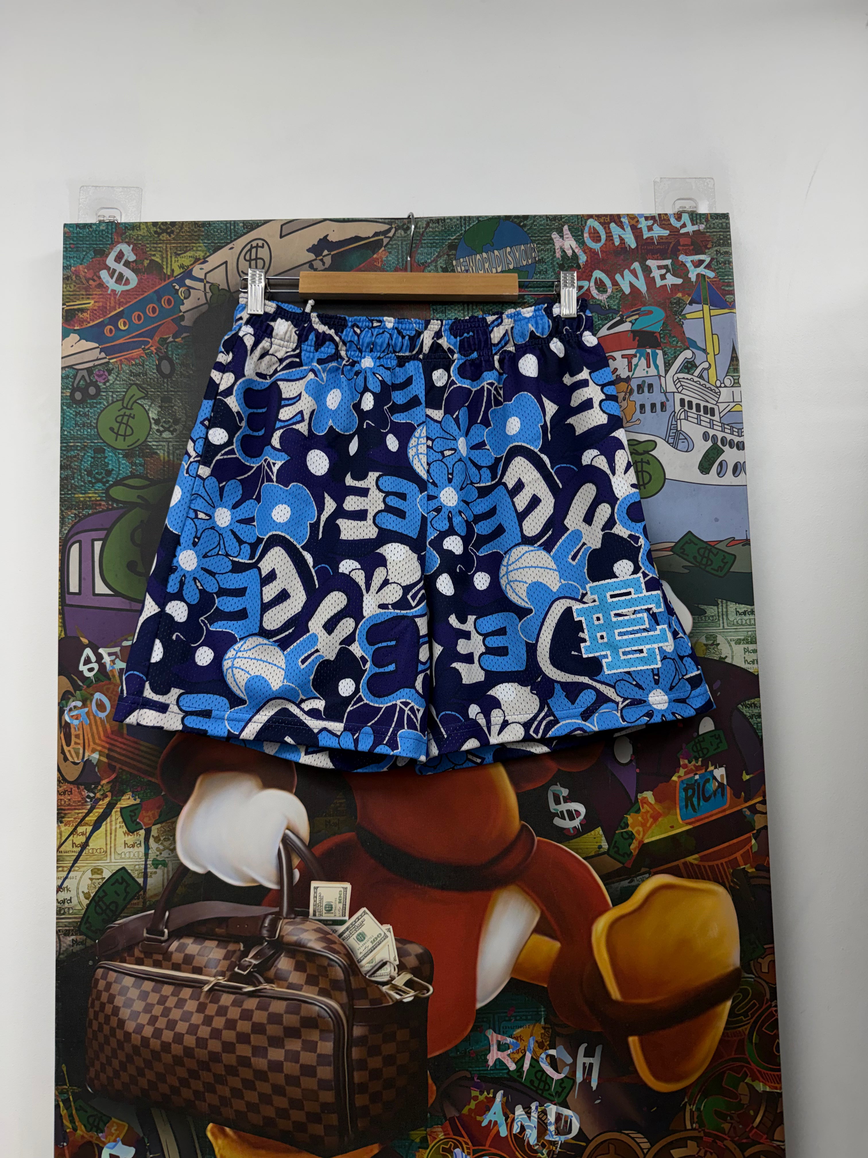 Eric Emanuel Navy Baby Blue Bubbly E's Shorts