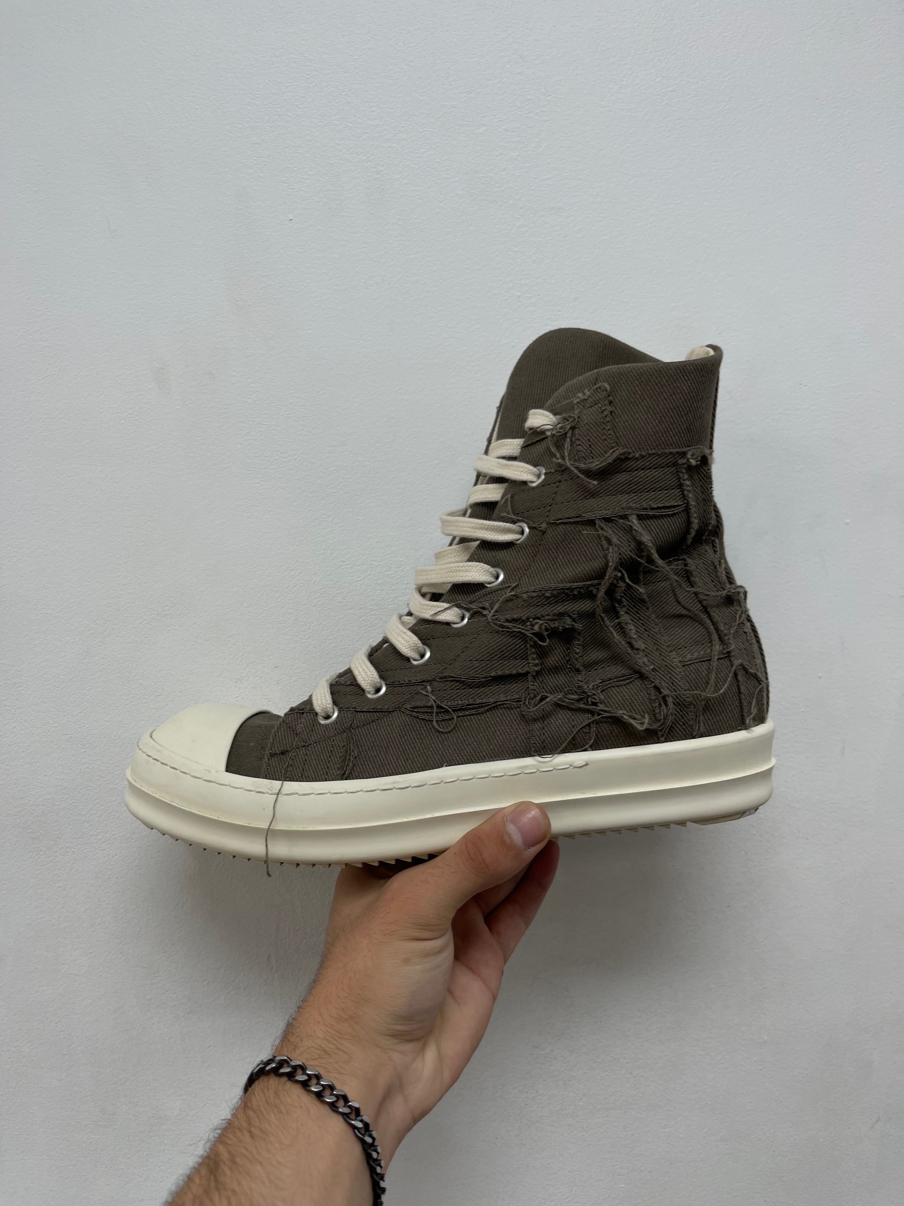 Rick Owens Dust & Milk DRKSHDW Slashed Ramone High Sneakers