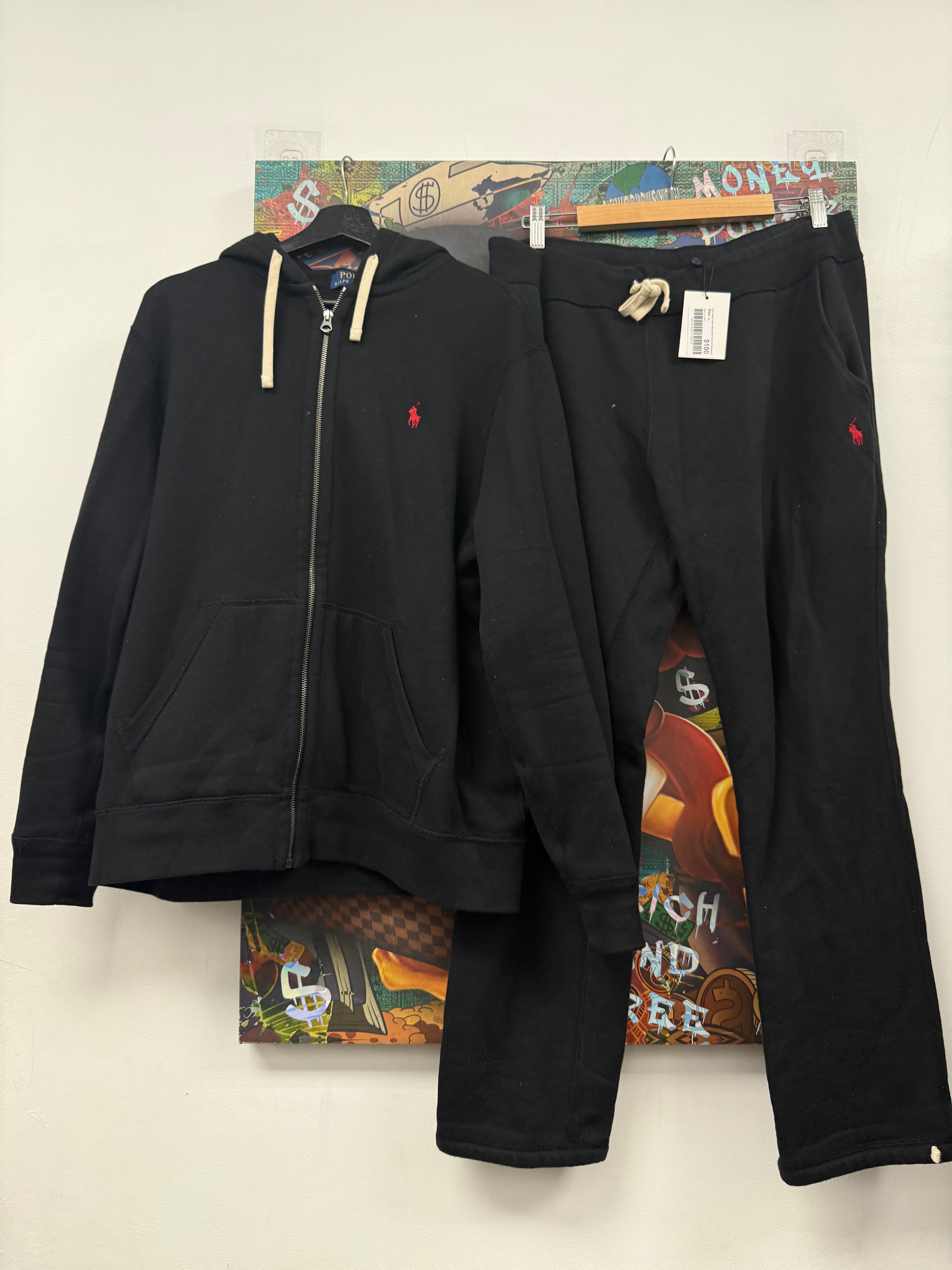 Polo Ralph Lauren Black Red Thermal Sweatsuit