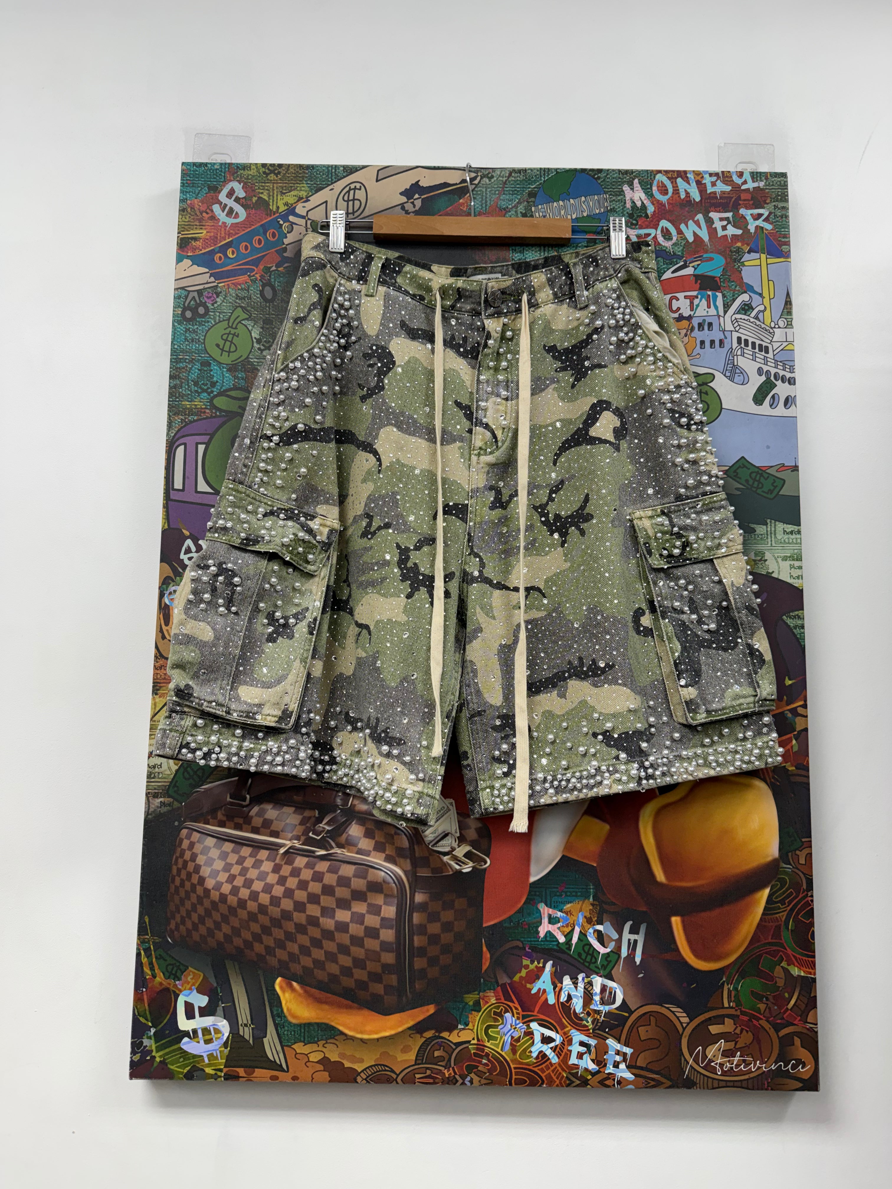 Vale Camo Rhinestone Shorts