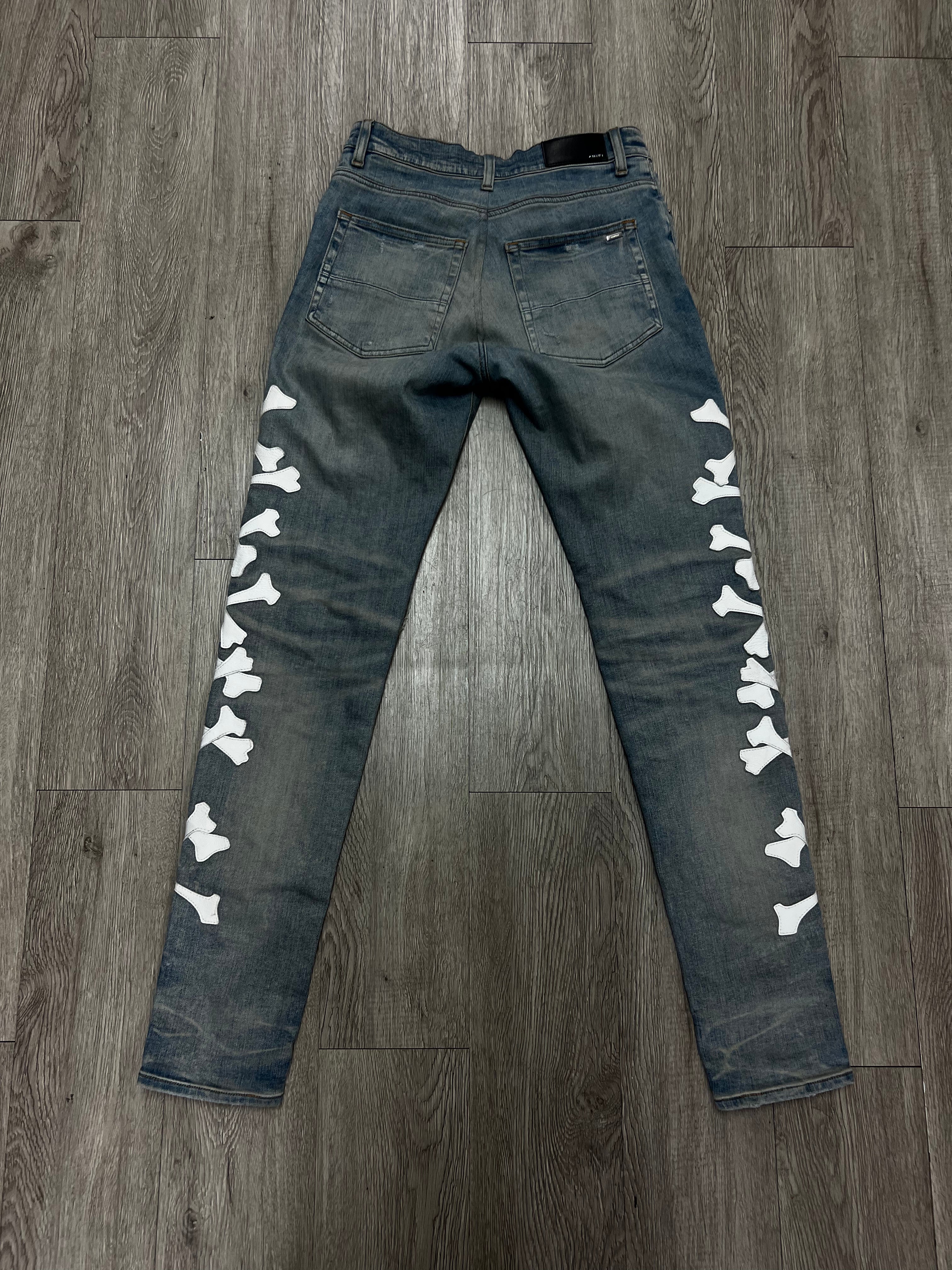 Amiri Light Wash White Bones (Altered Fits 30) Jeans