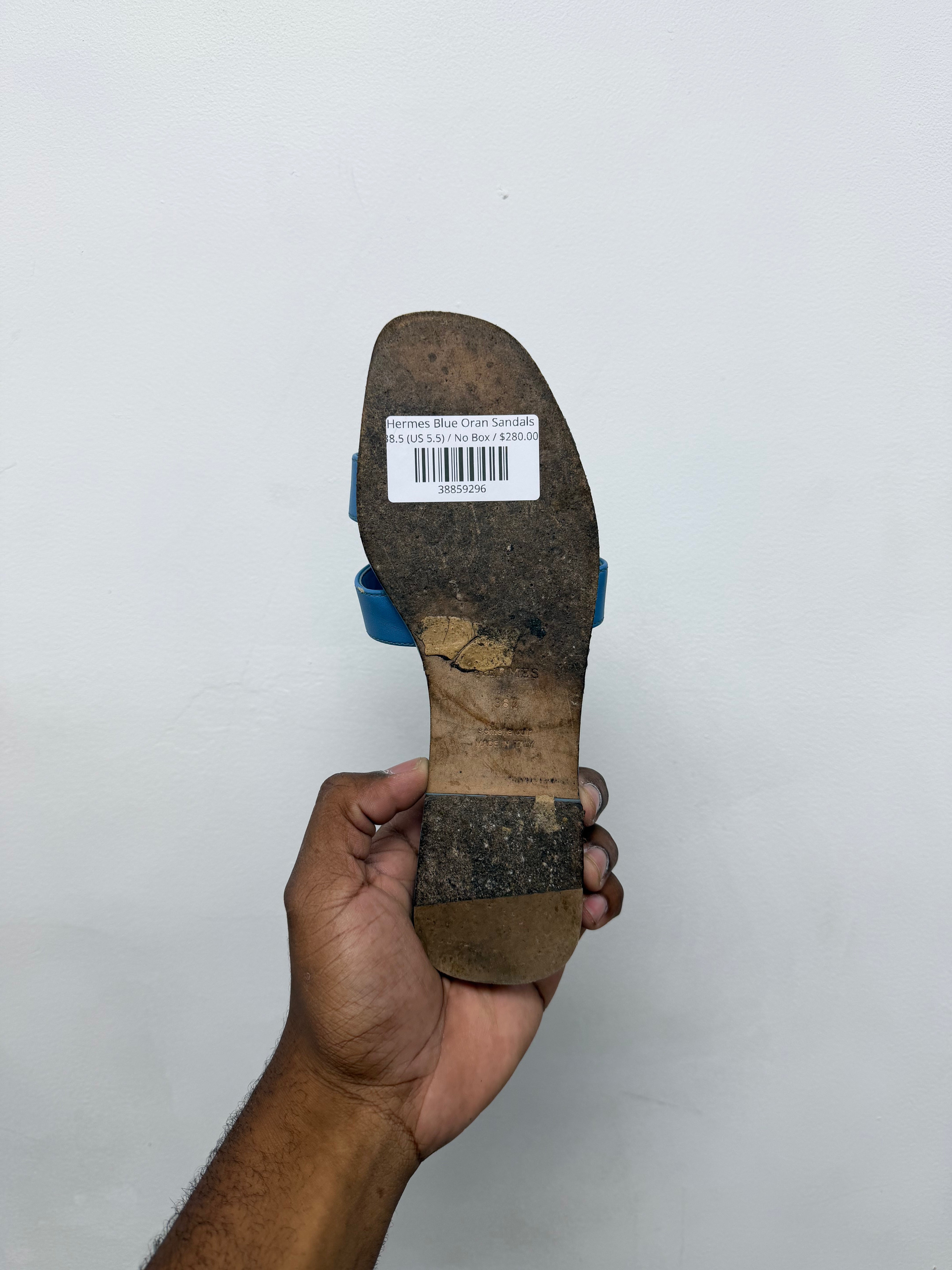 Hermes Blue Oran Sandals