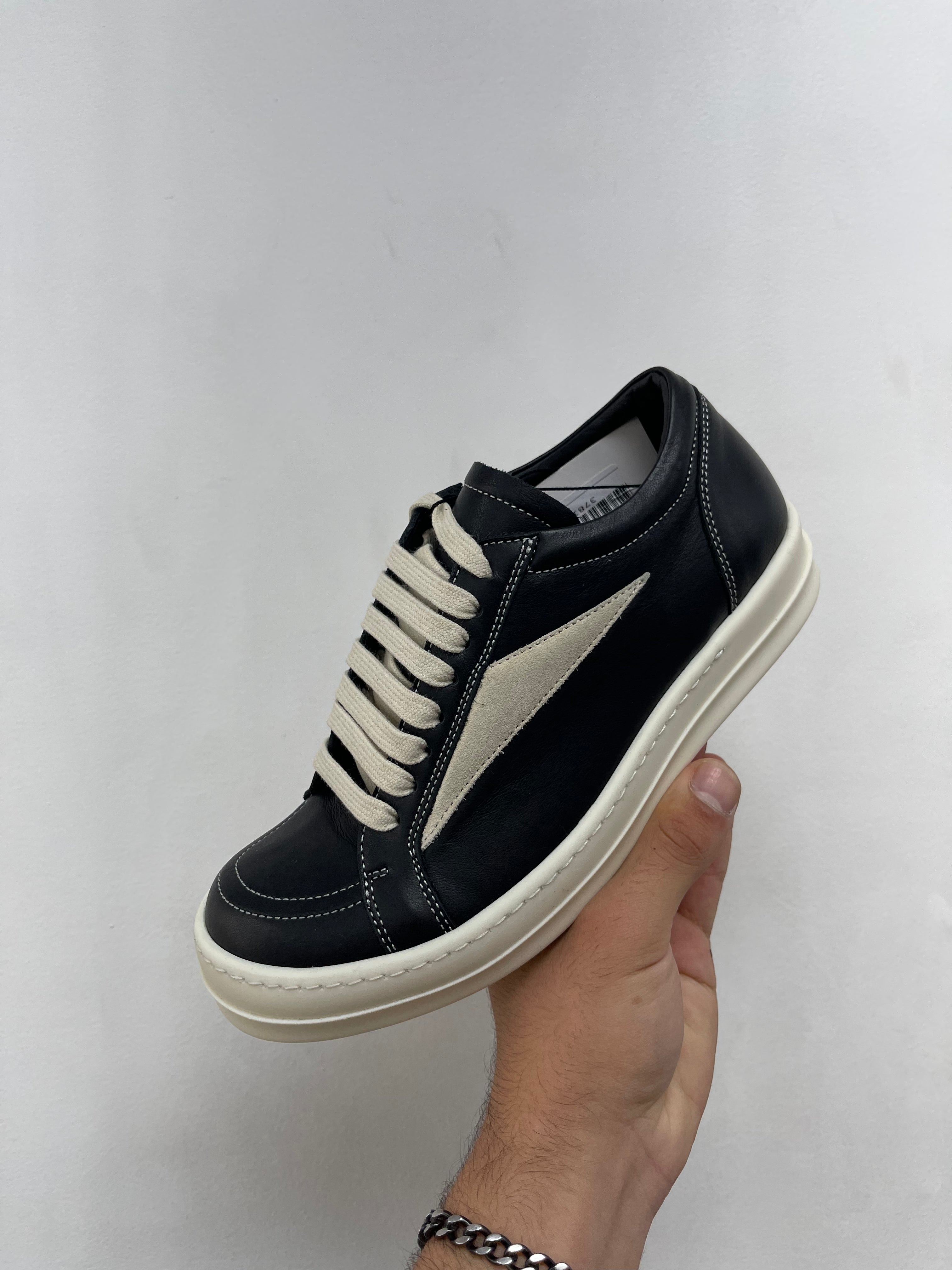Rick Owens Black 'Mainline' Vintage Low Sneakers