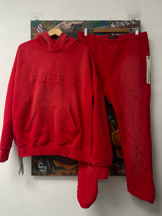 Purple Brand Sweatsuit Red Wash Used