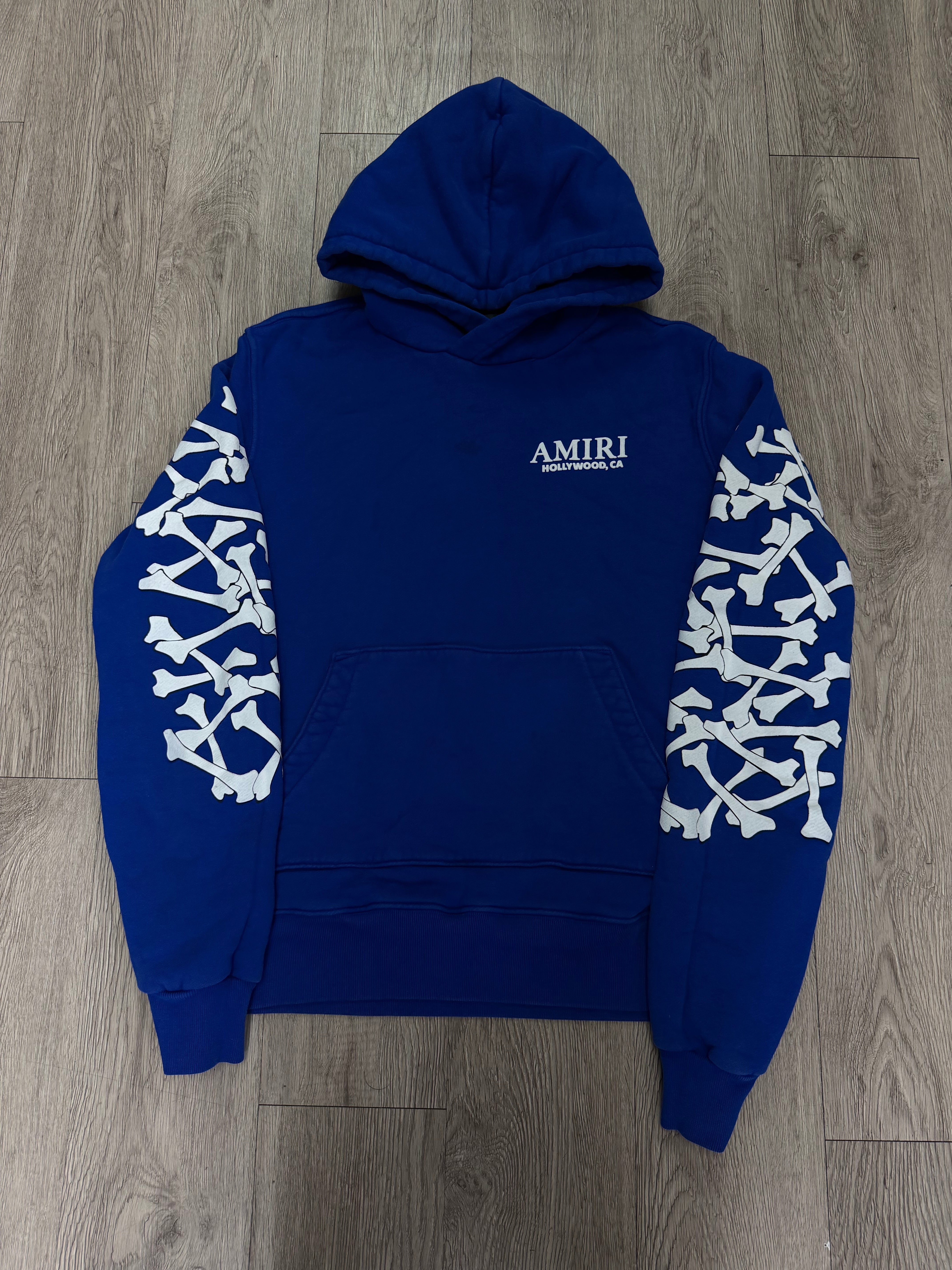 Amiri Blue White Bones Hoodie