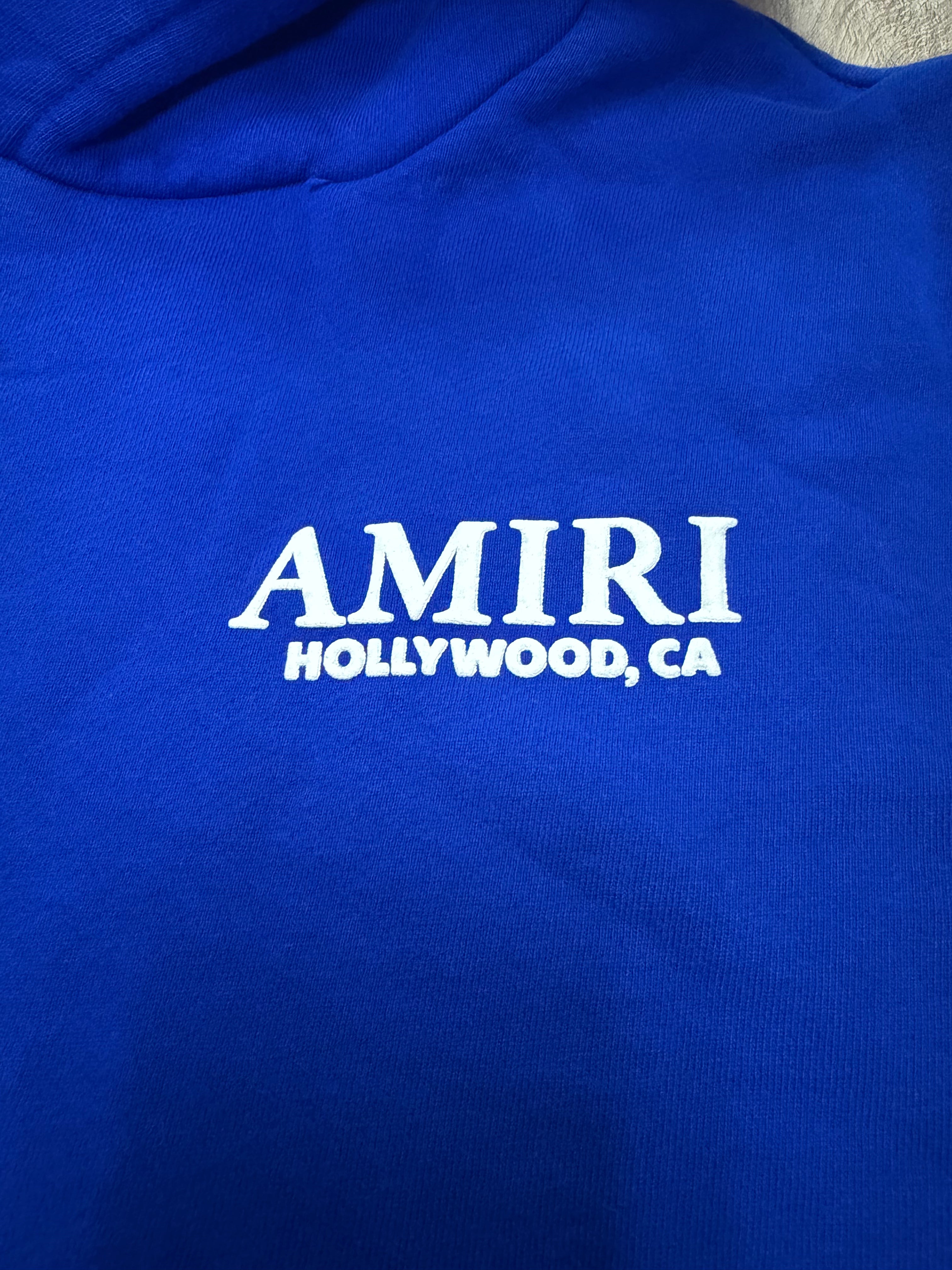 Amiri Blue White Bones Hoodie