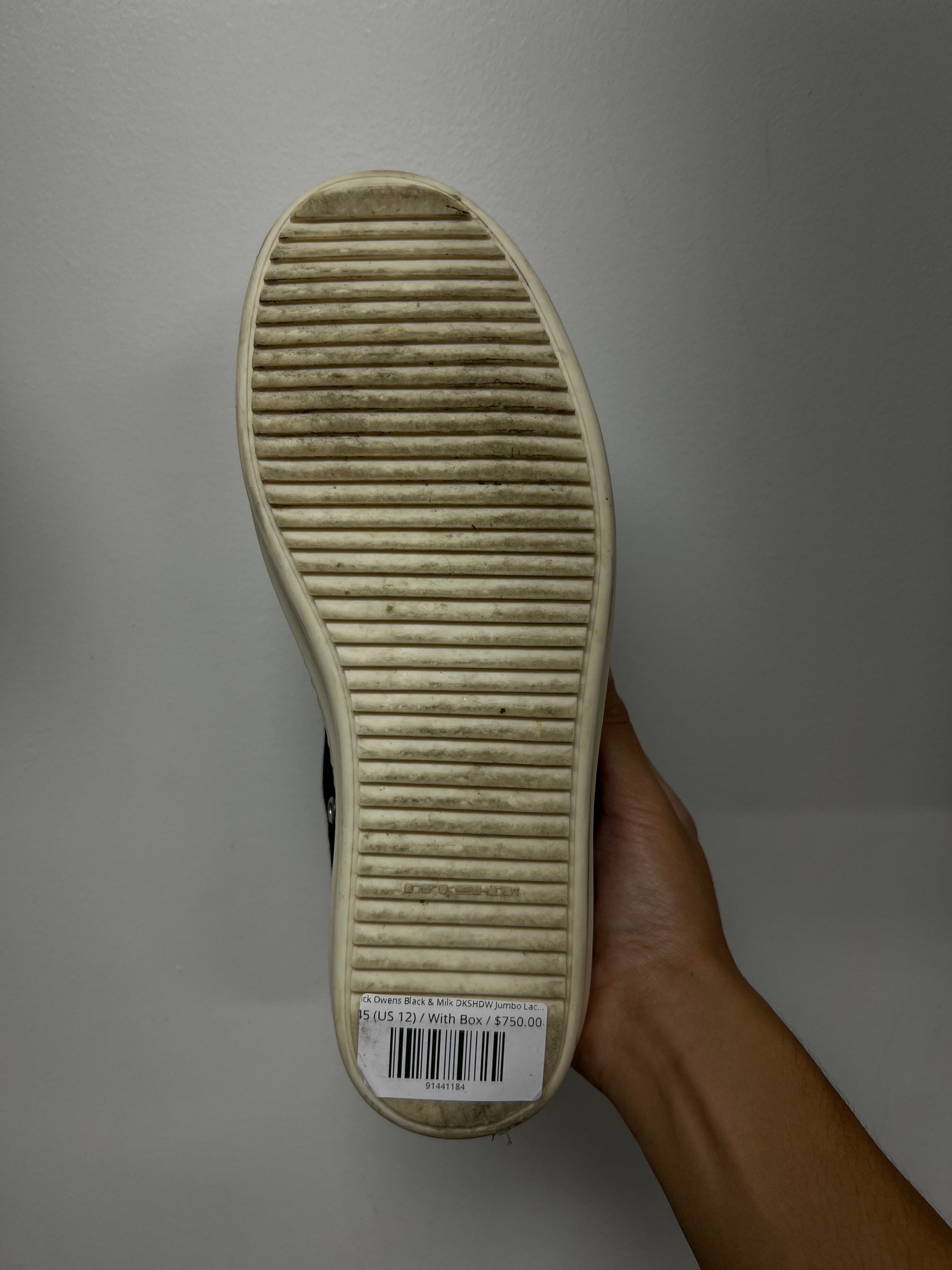 Rick Owens Black & Milk DKSHDW Jumbo Lace Ramone Low