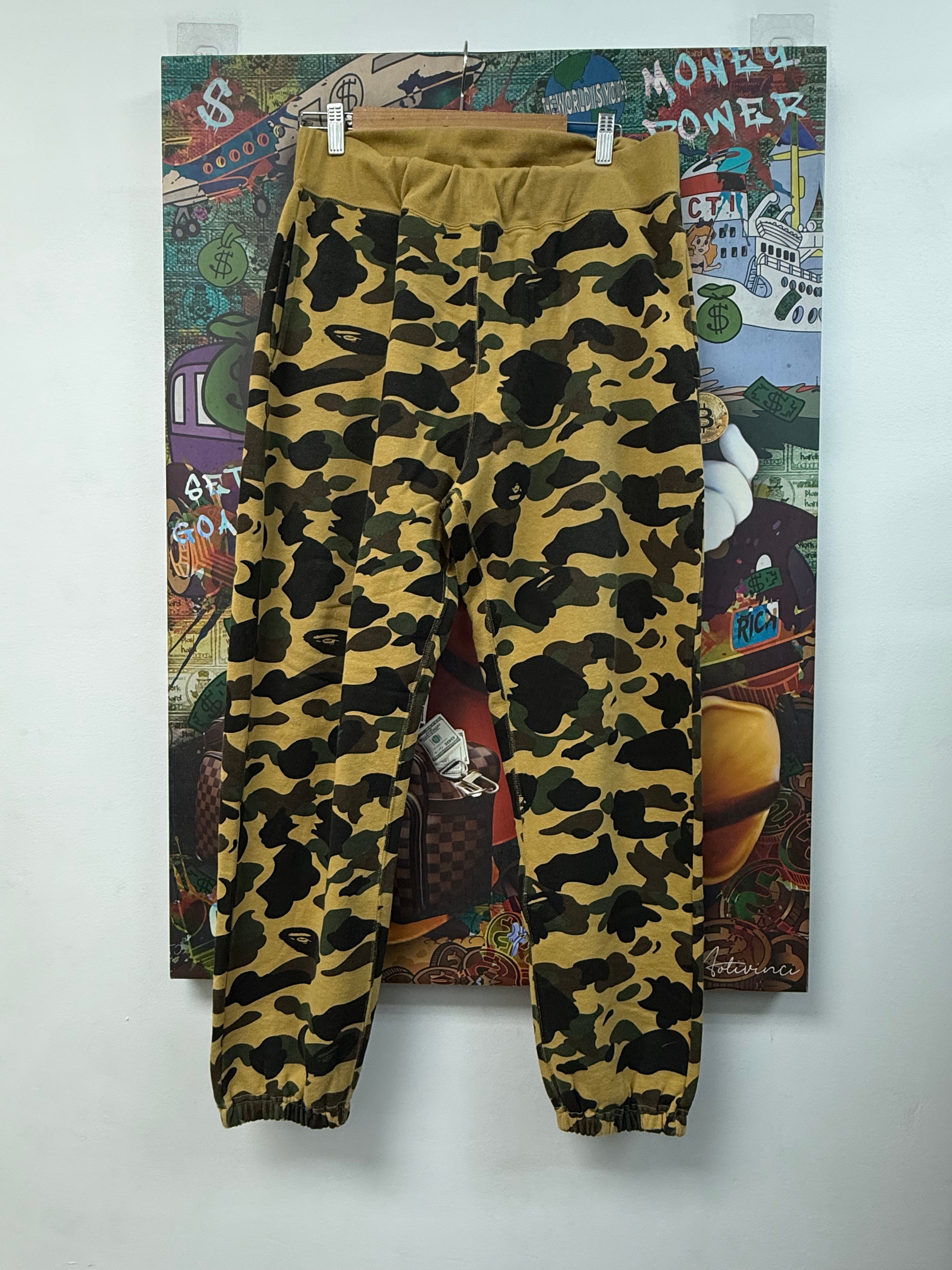 BAPE Yellow Camo Sweats