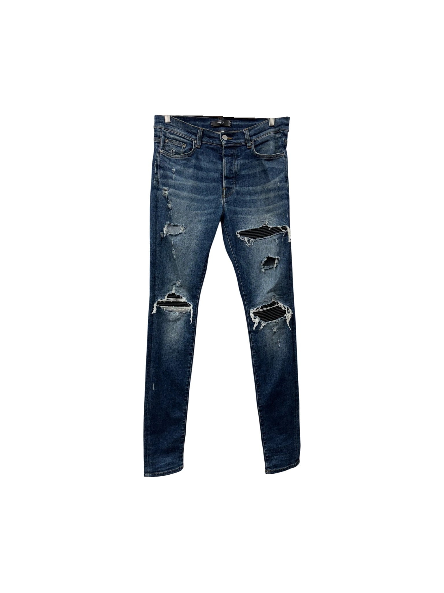 Amiri "Mx1" Patch Dark Wash & Black Jeans