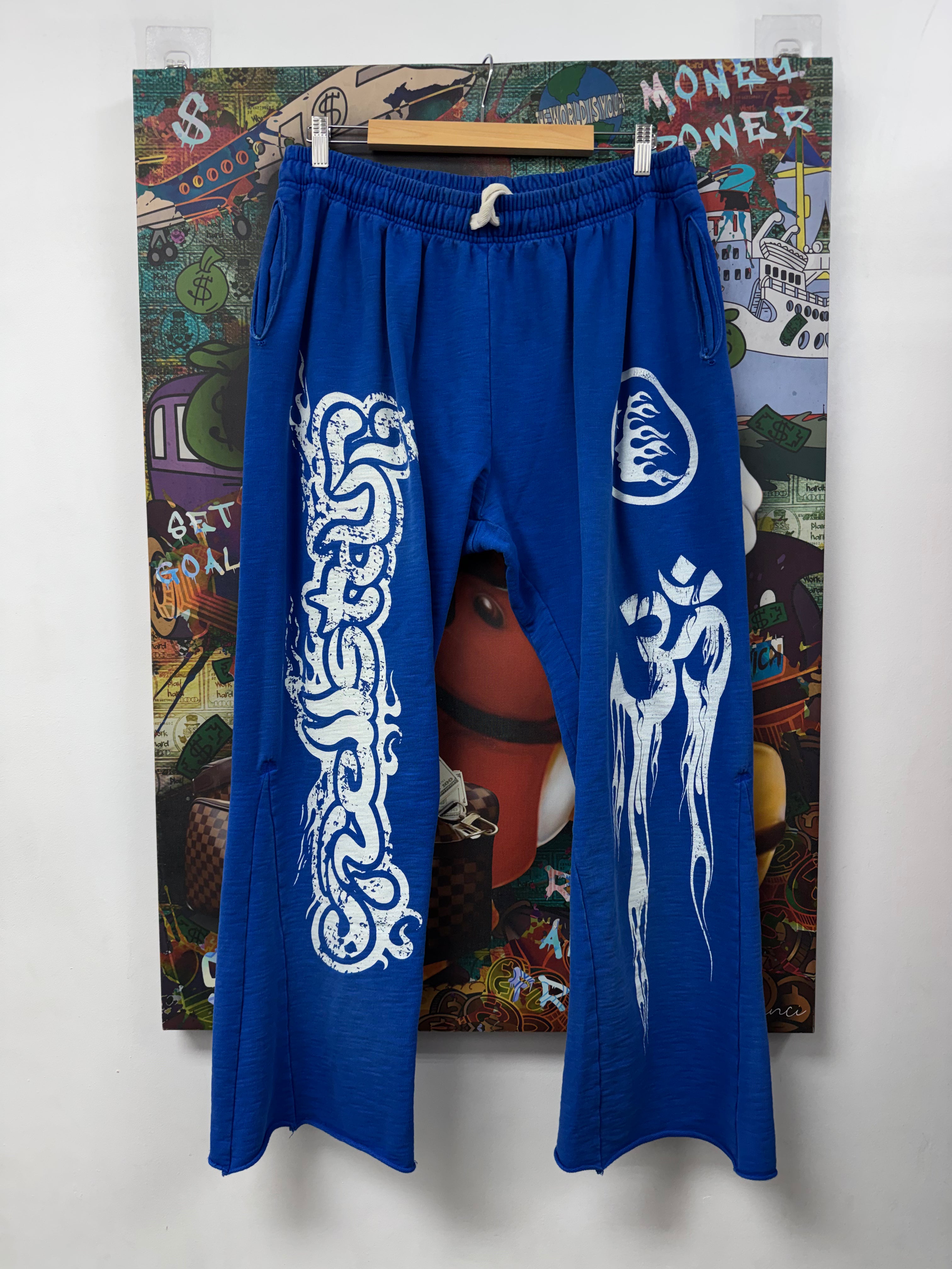 Hellstar Blue Yoga Flared Sweats