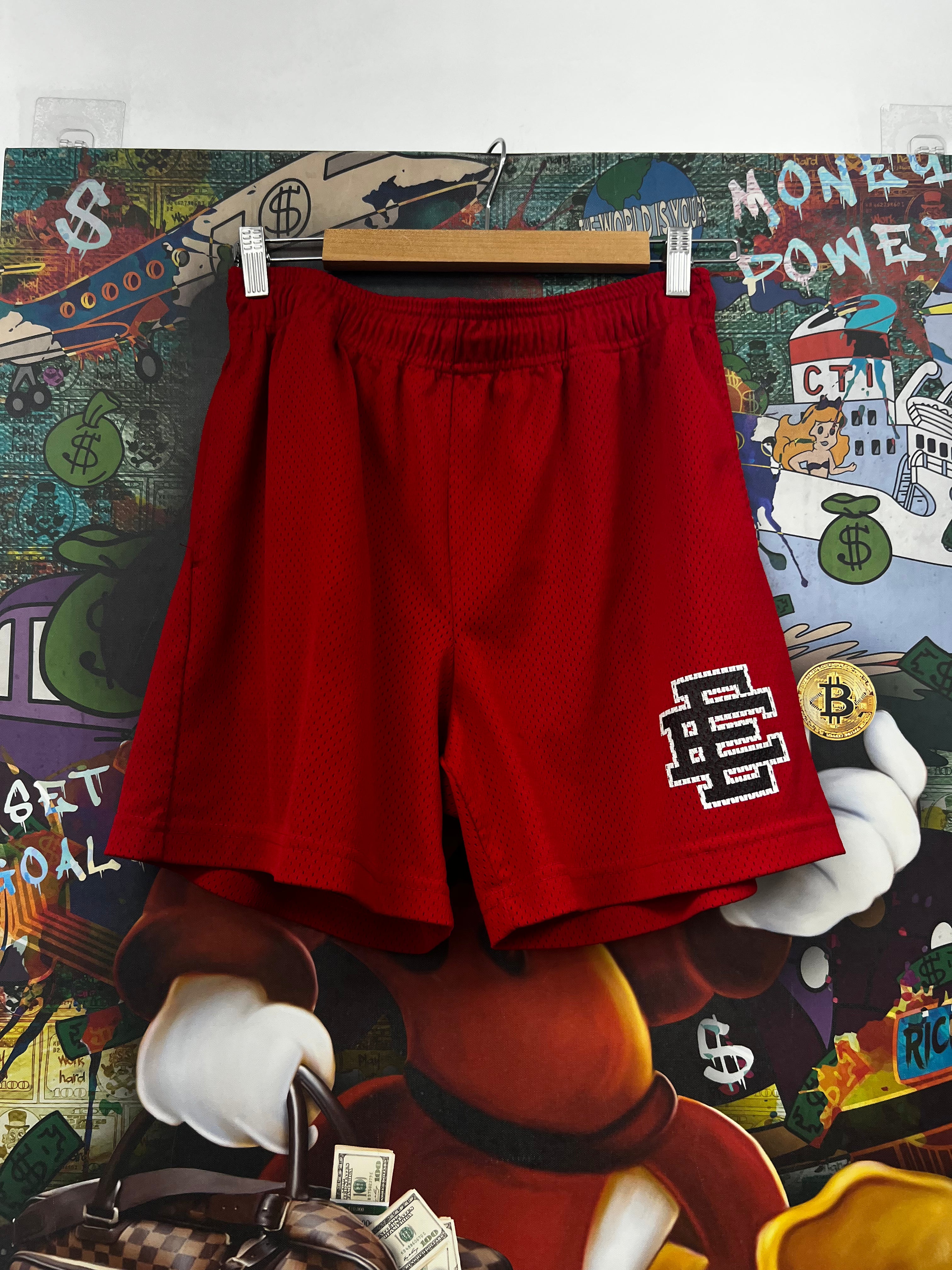 Eric Emanuel Red Black Basics Shorts