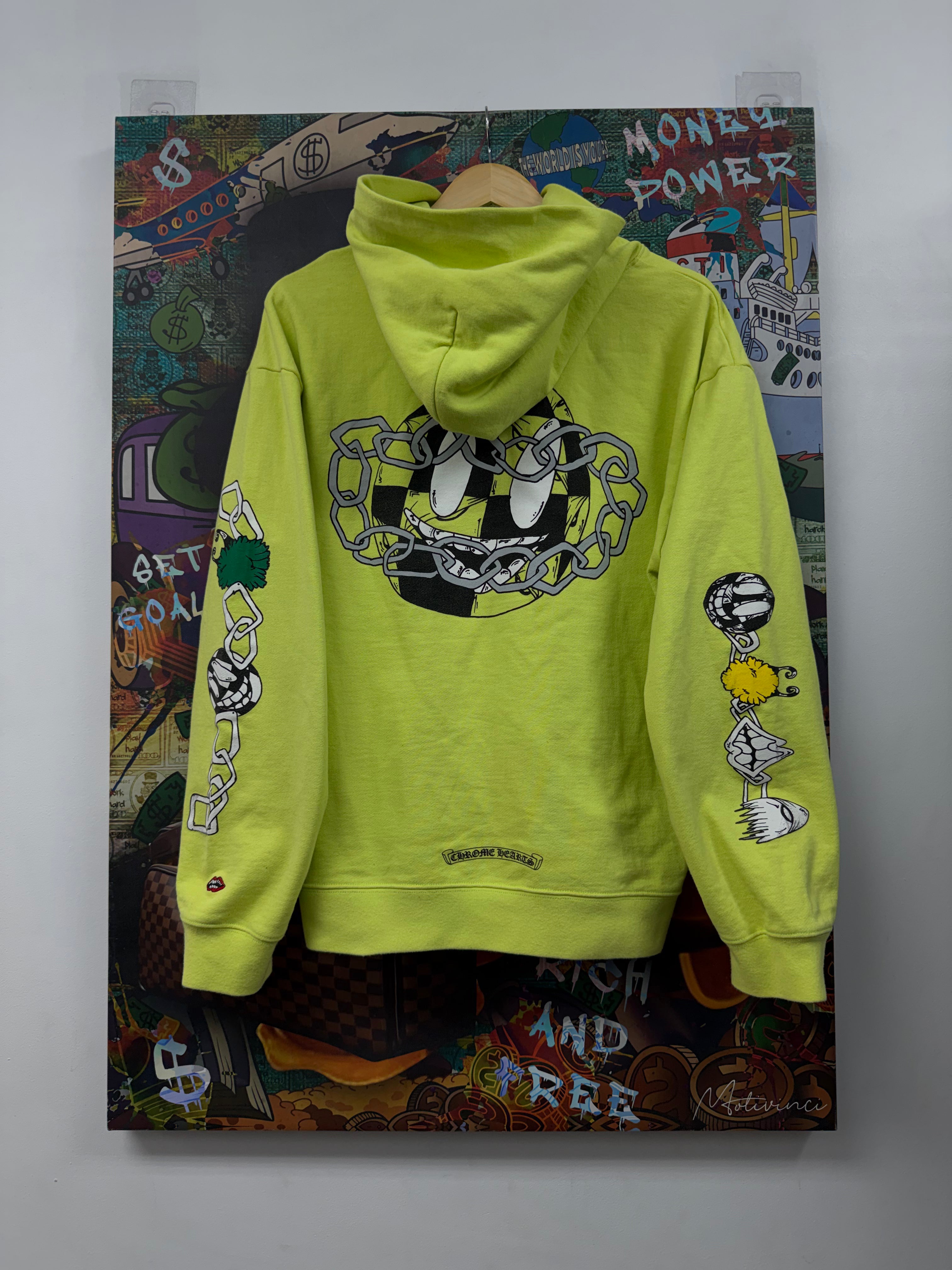 Chrome Hearts Matty Boy Link Lime Pullover Hoodie