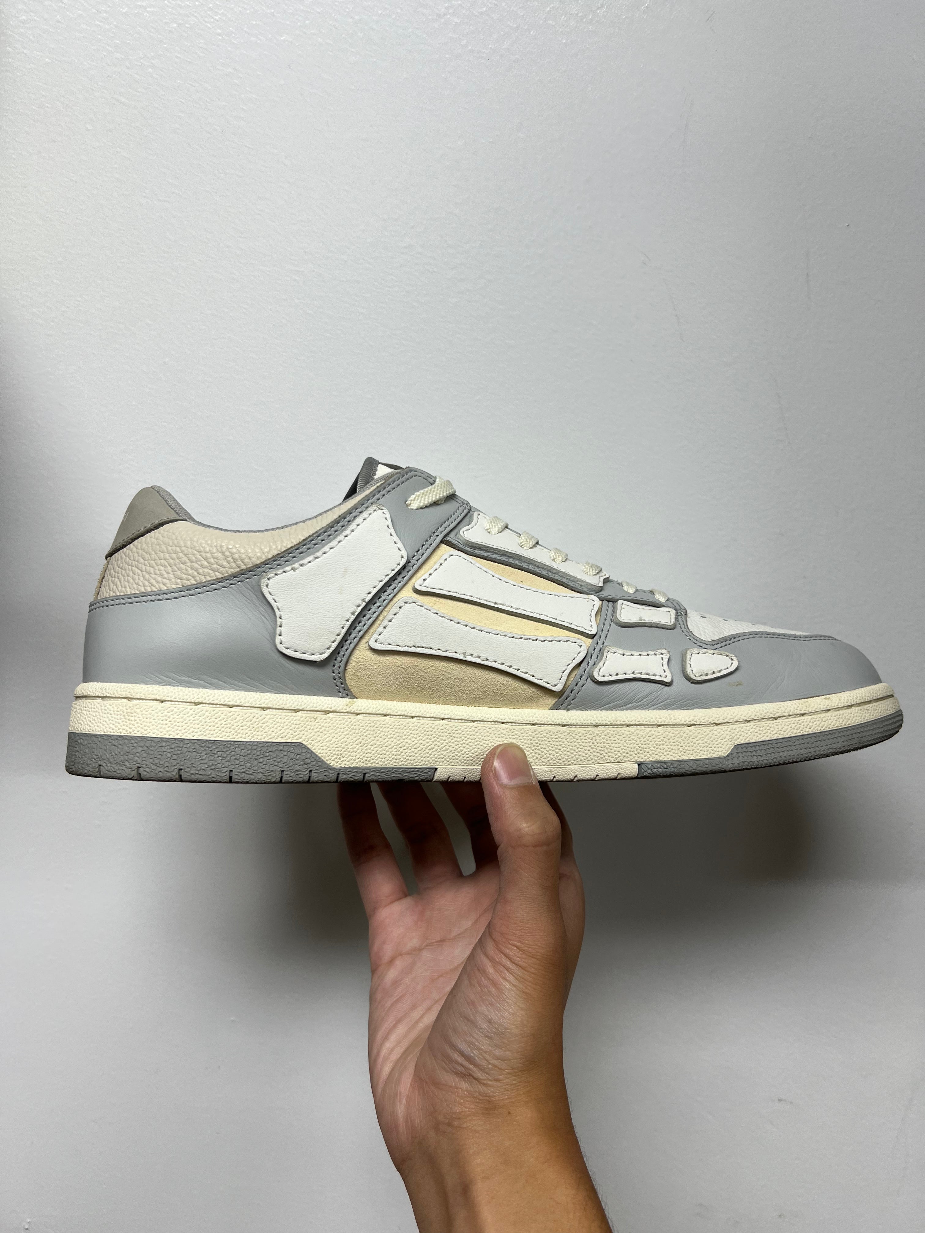 Amiri Grey Cream Skel Top Low Sneakers