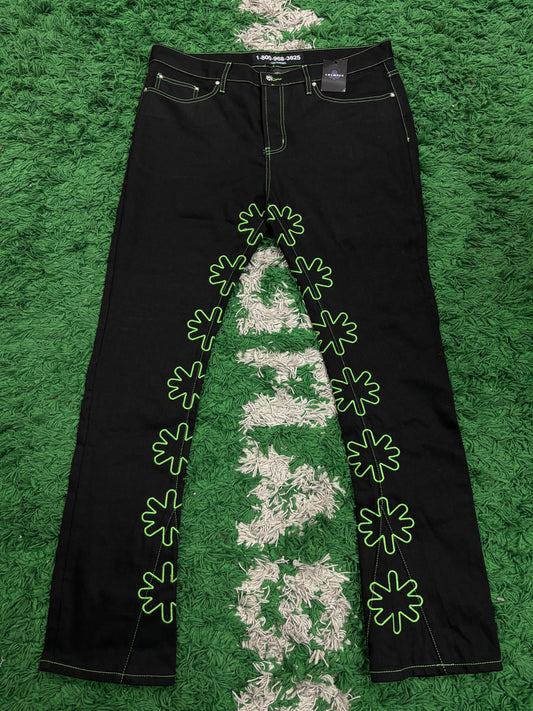 LostSHDWS Jeans Black Green Outline Used 40