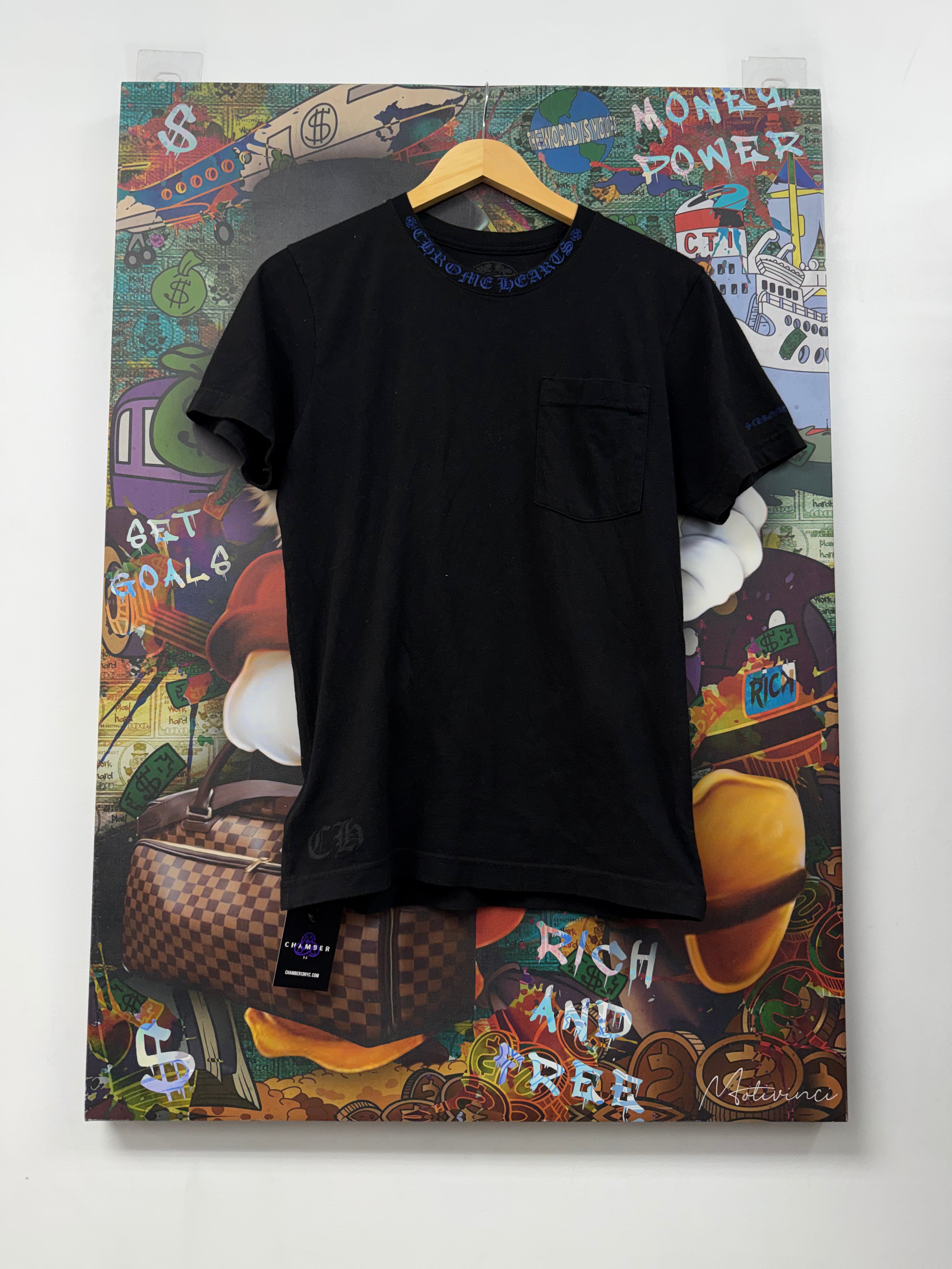 Chrome Hearts Black Blue Neck Tee