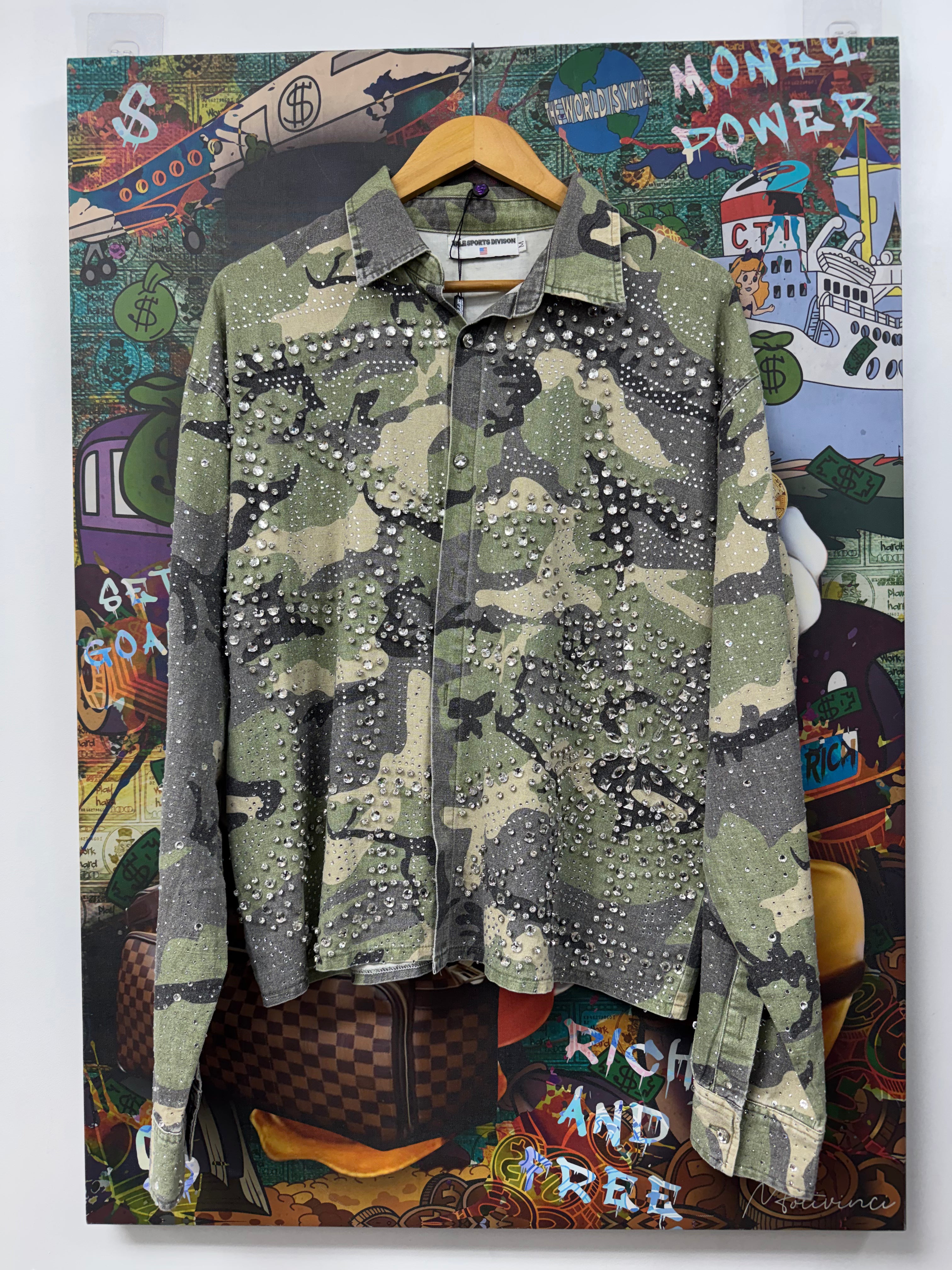 Vale Camo Rhinestone Flannel