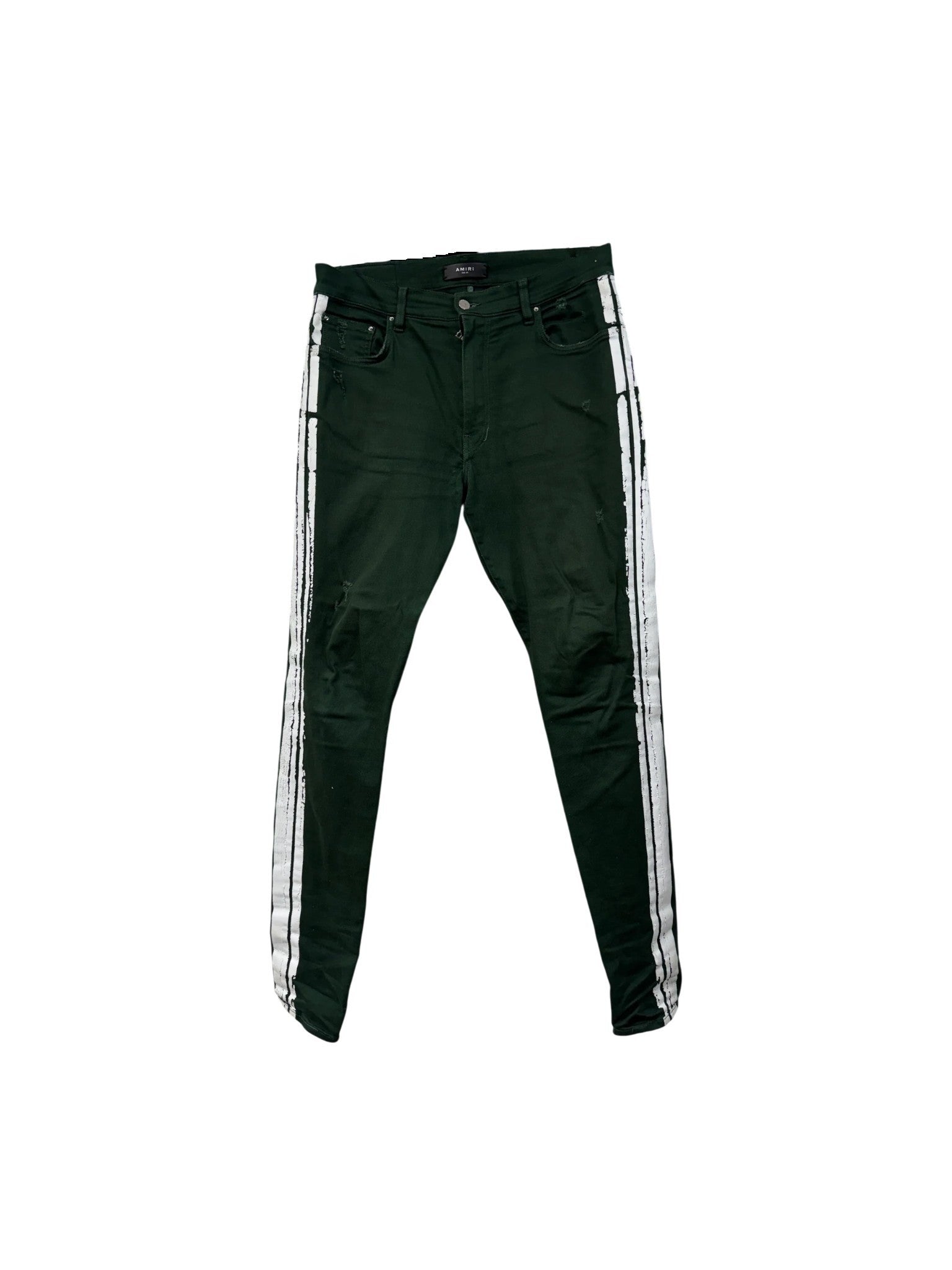 Amiri Stripe Green & White Jeans