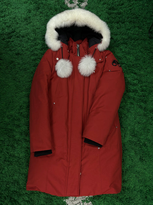 Moose Knuckles Female's Parka Brick White Fur Like New Large N/A