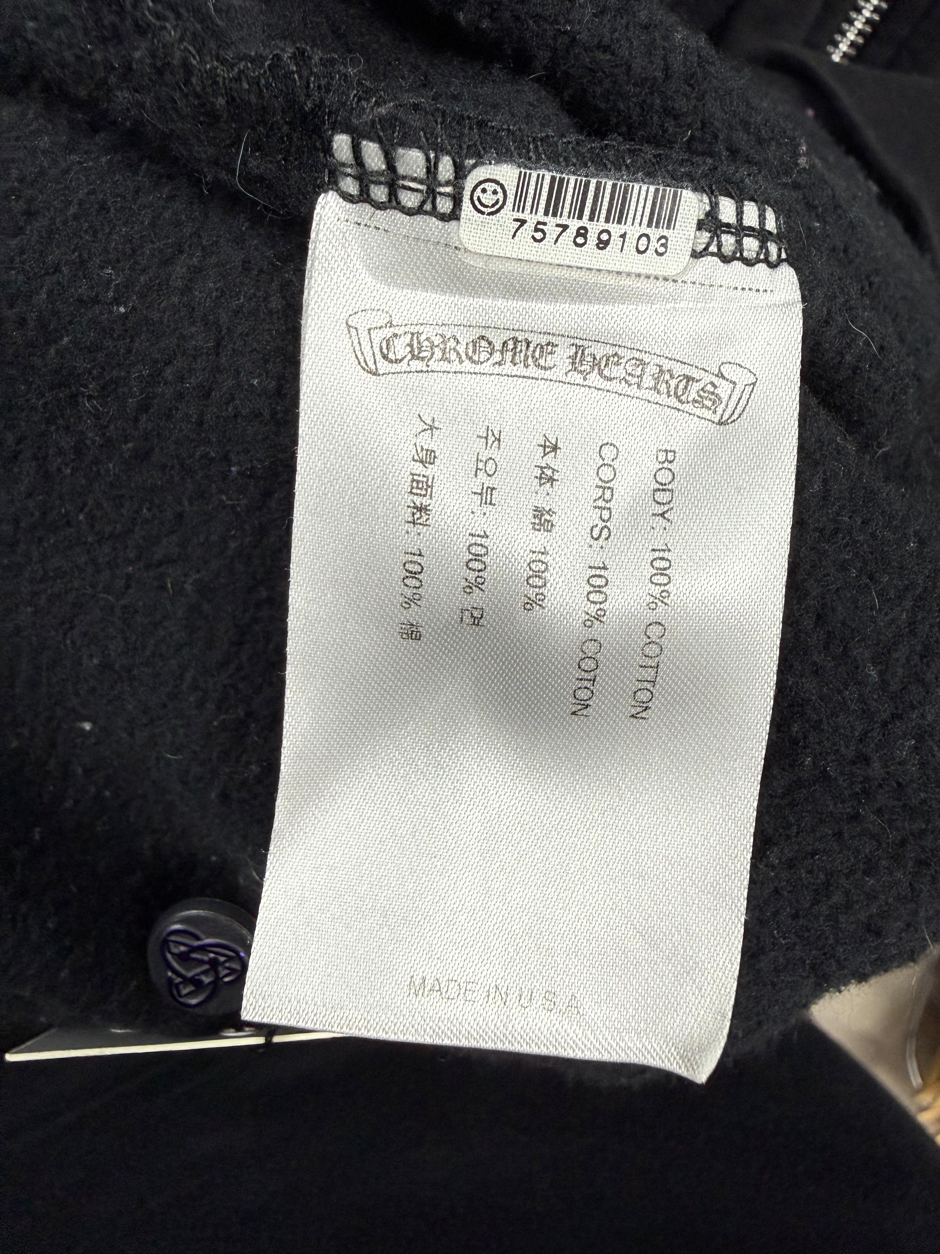 Chrome  Hearts Black T Bar USA Shoulder Logo Zip Up