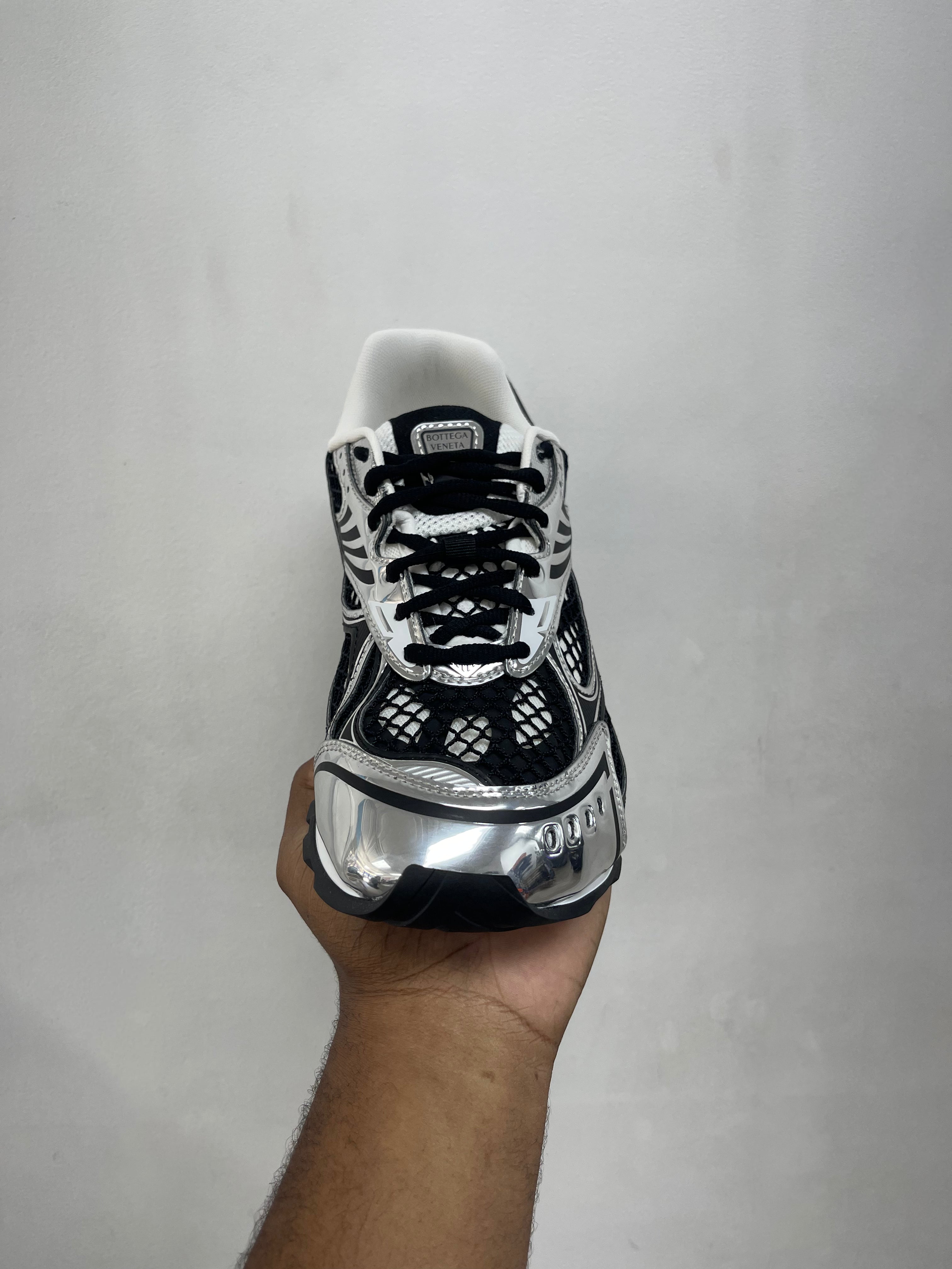 Bottega Veneta Black & Silver Orbit Sneakers