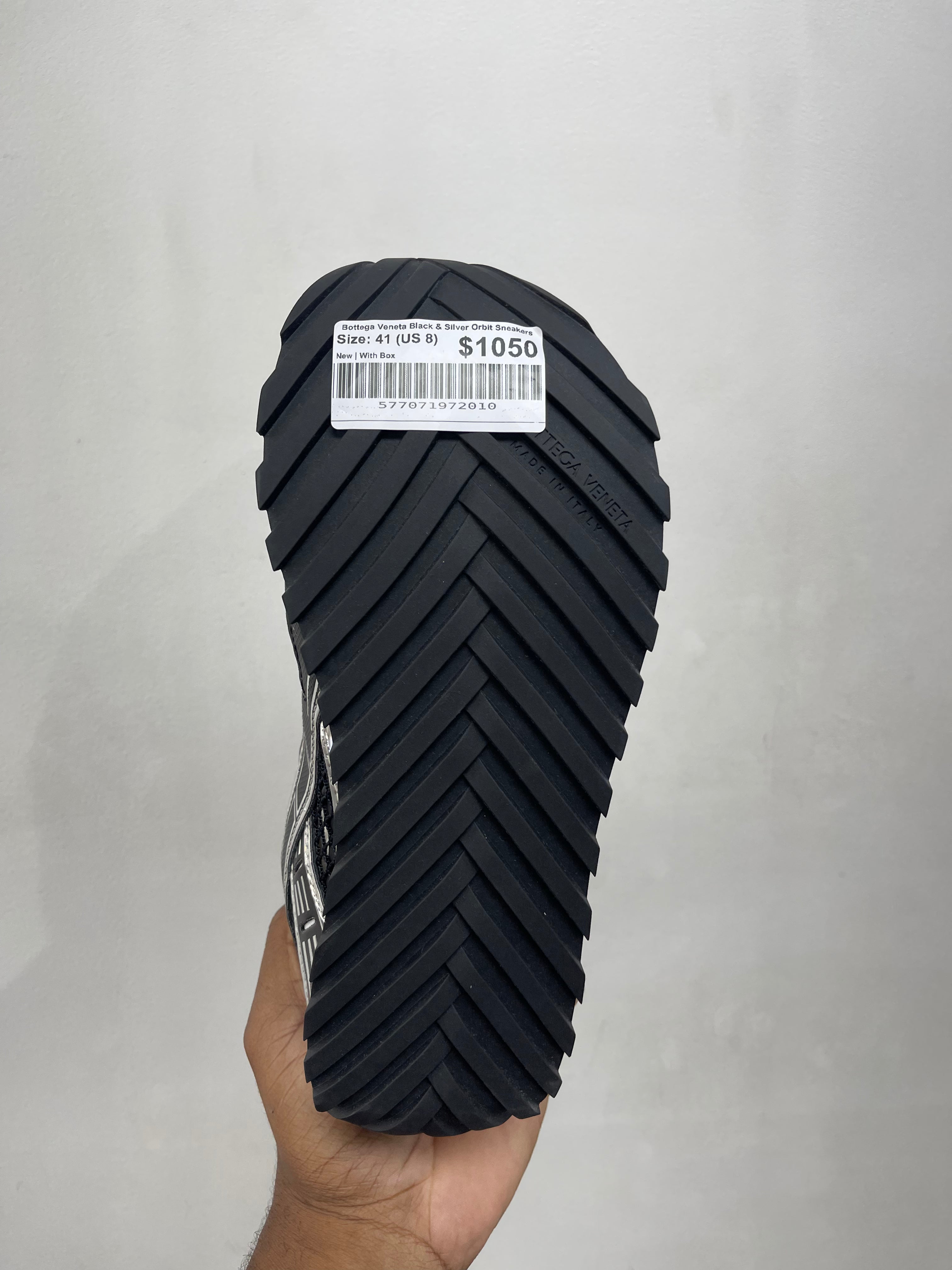 Bottega Veneta Black & Silver Orbit Sneakers