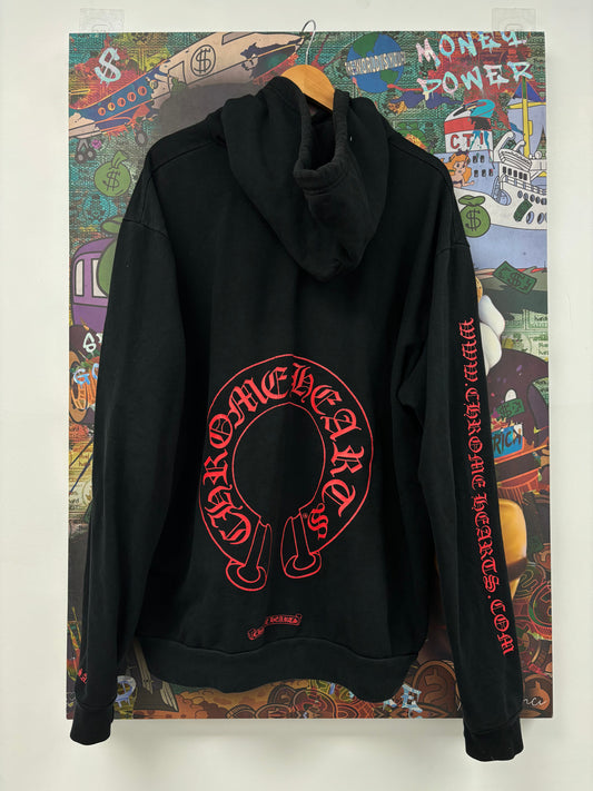 Chrome Hearts Web Hoodie Black Red XL