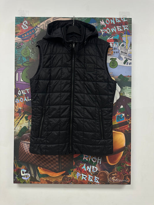 Moose Knuckles Hooded Vest Black Used Small