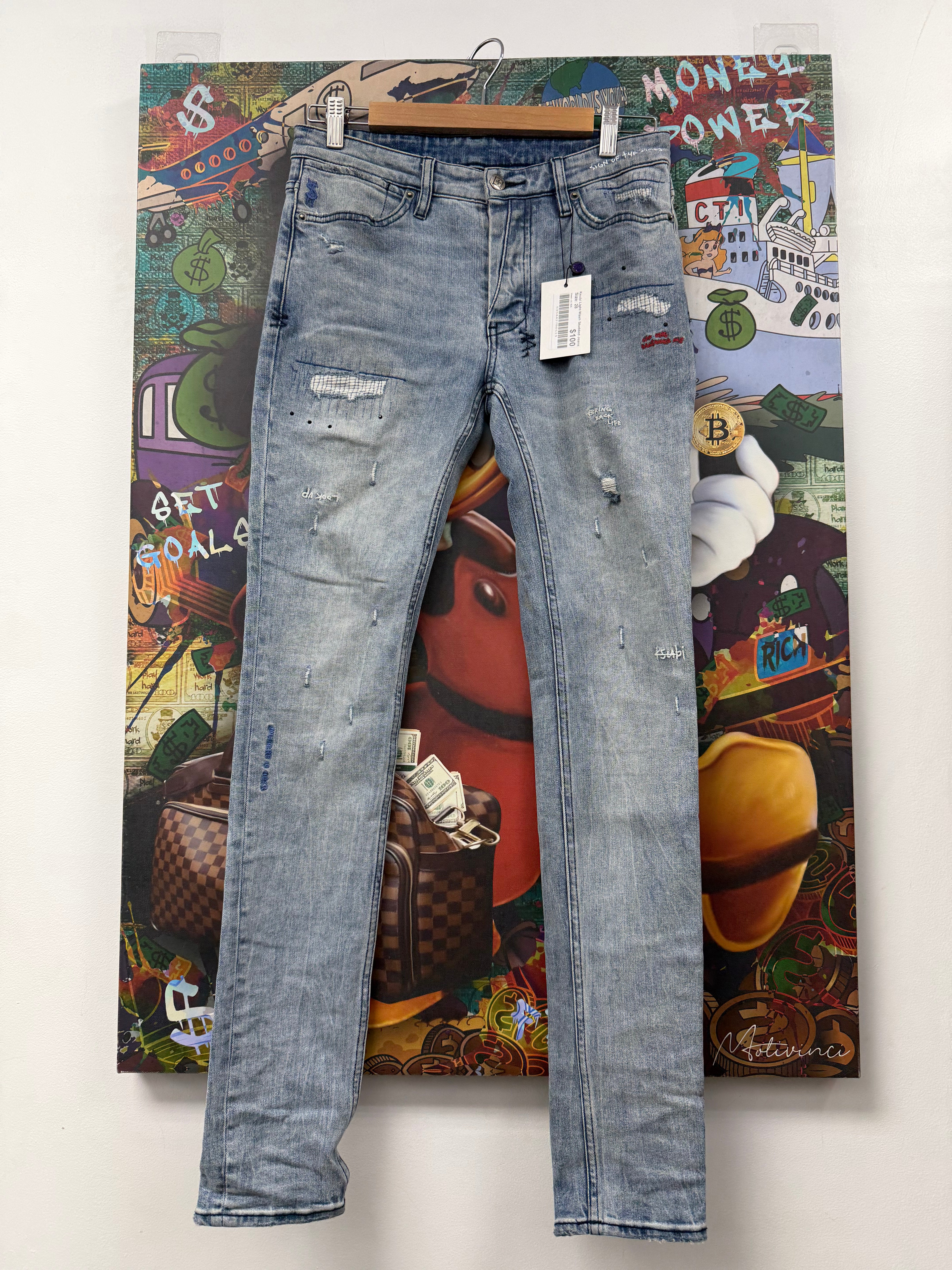 Ksubi Light Wash Studded Jeans