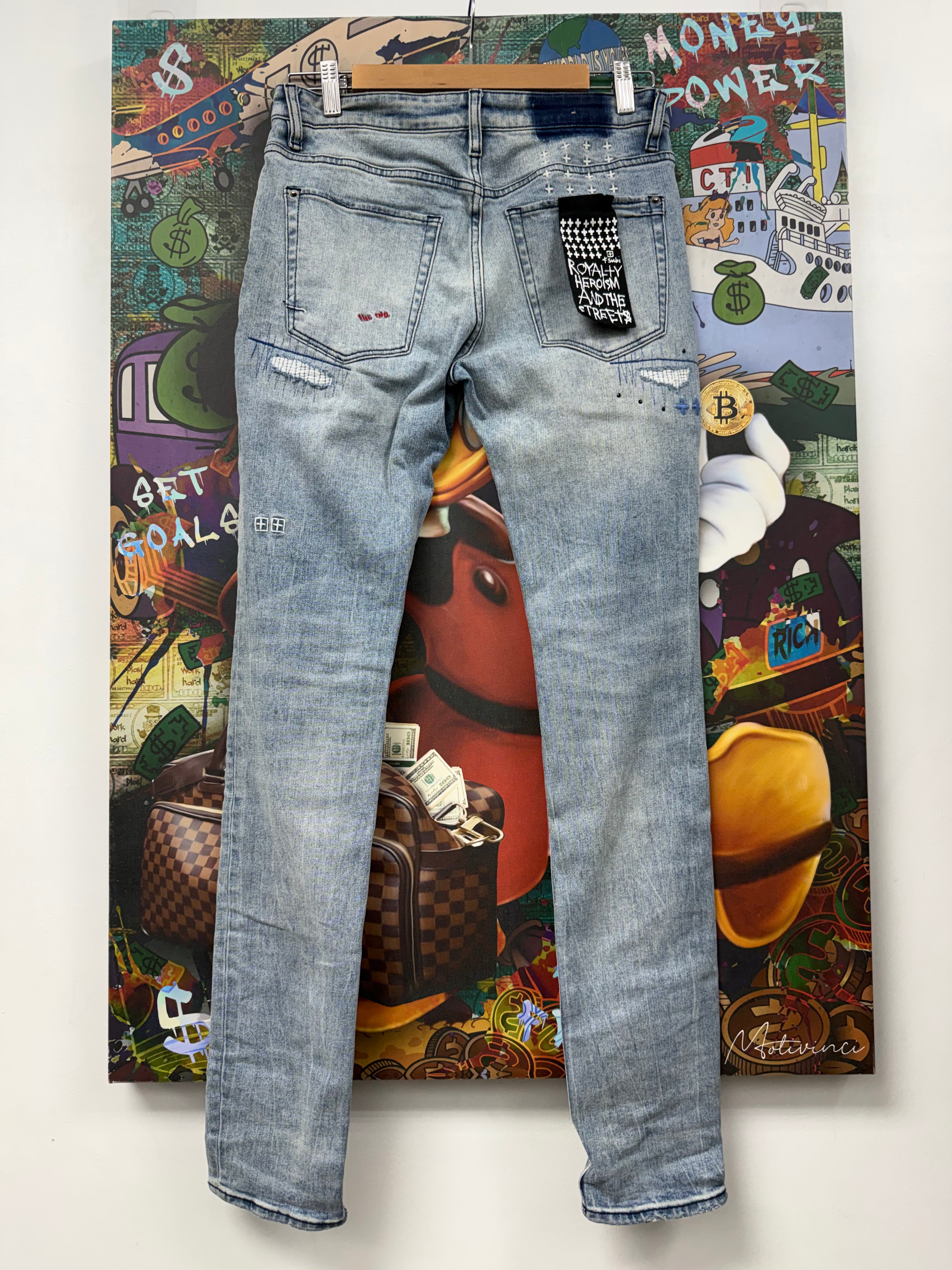 Ksubi Light Wash Studded Jeans