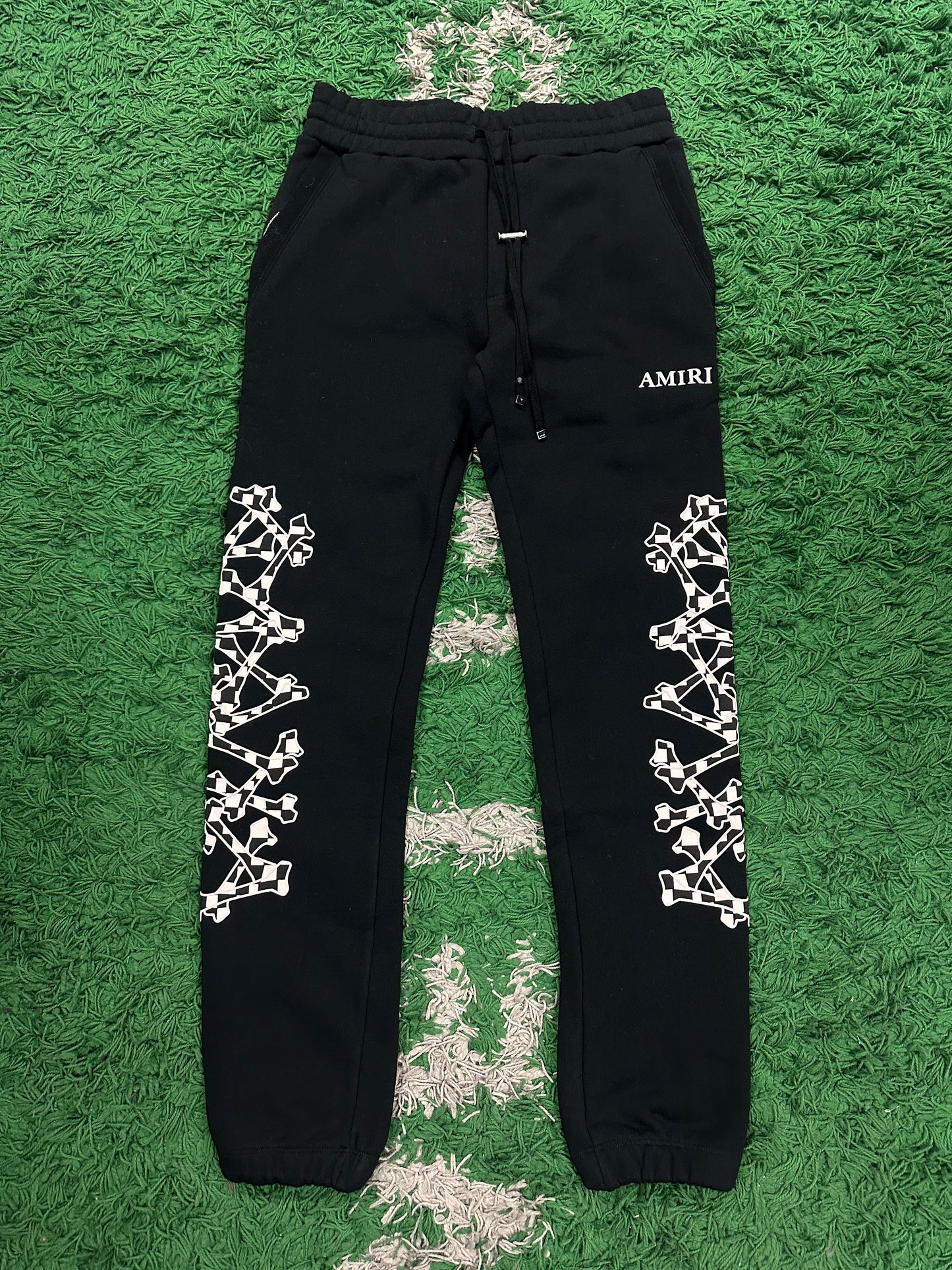 Amiri Checkered Bones Sweats Black