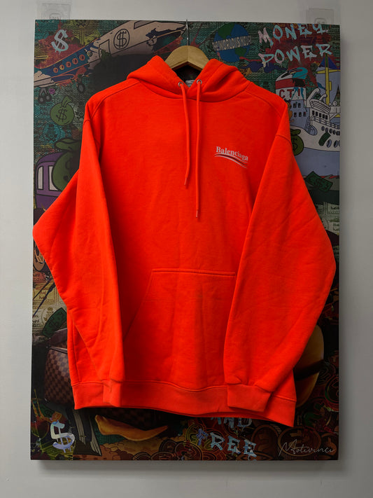 Balenciaga Orange Logo Hoodie  Used
