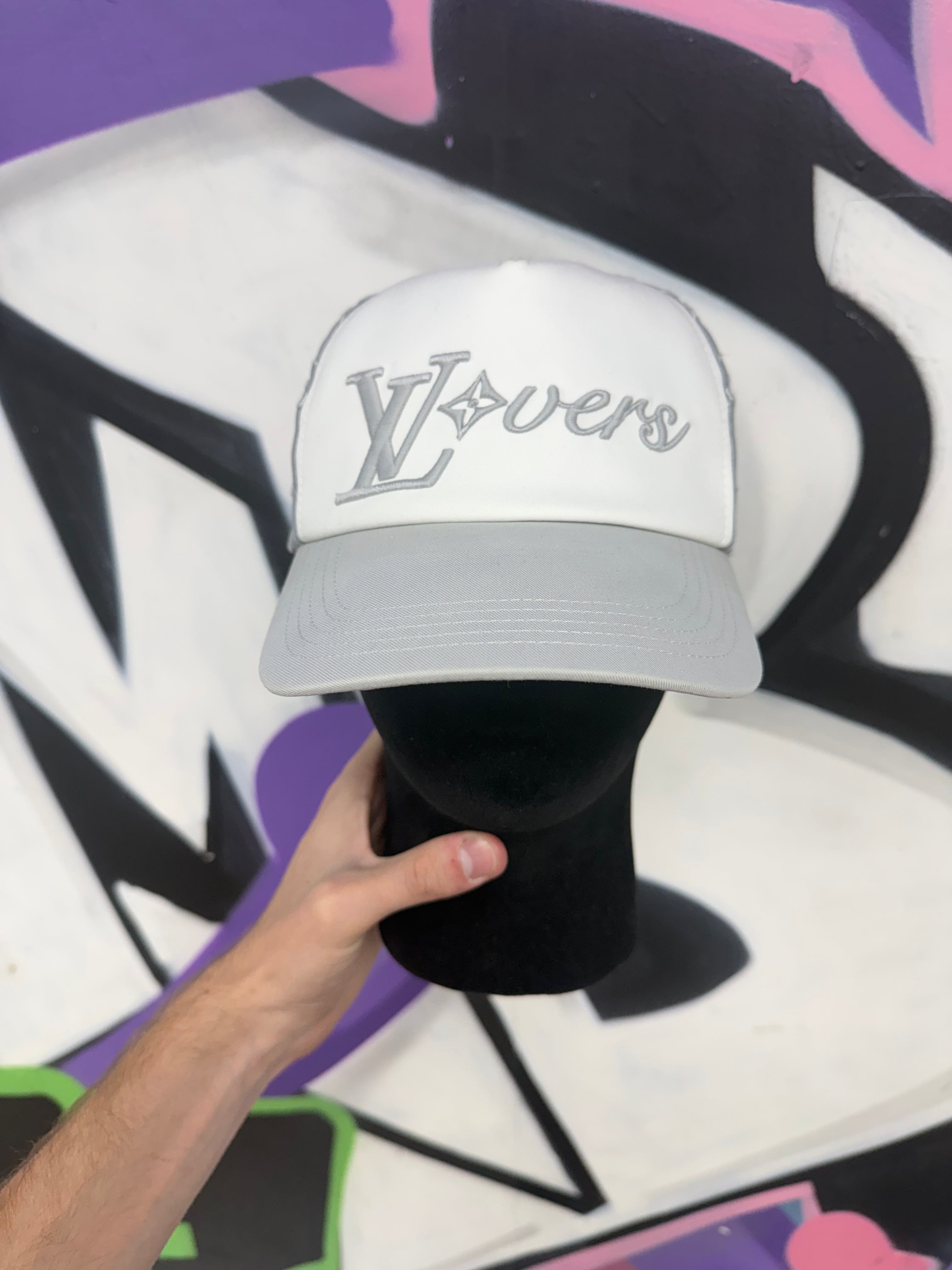 Louis Vuitton White Grey Lovers Hat