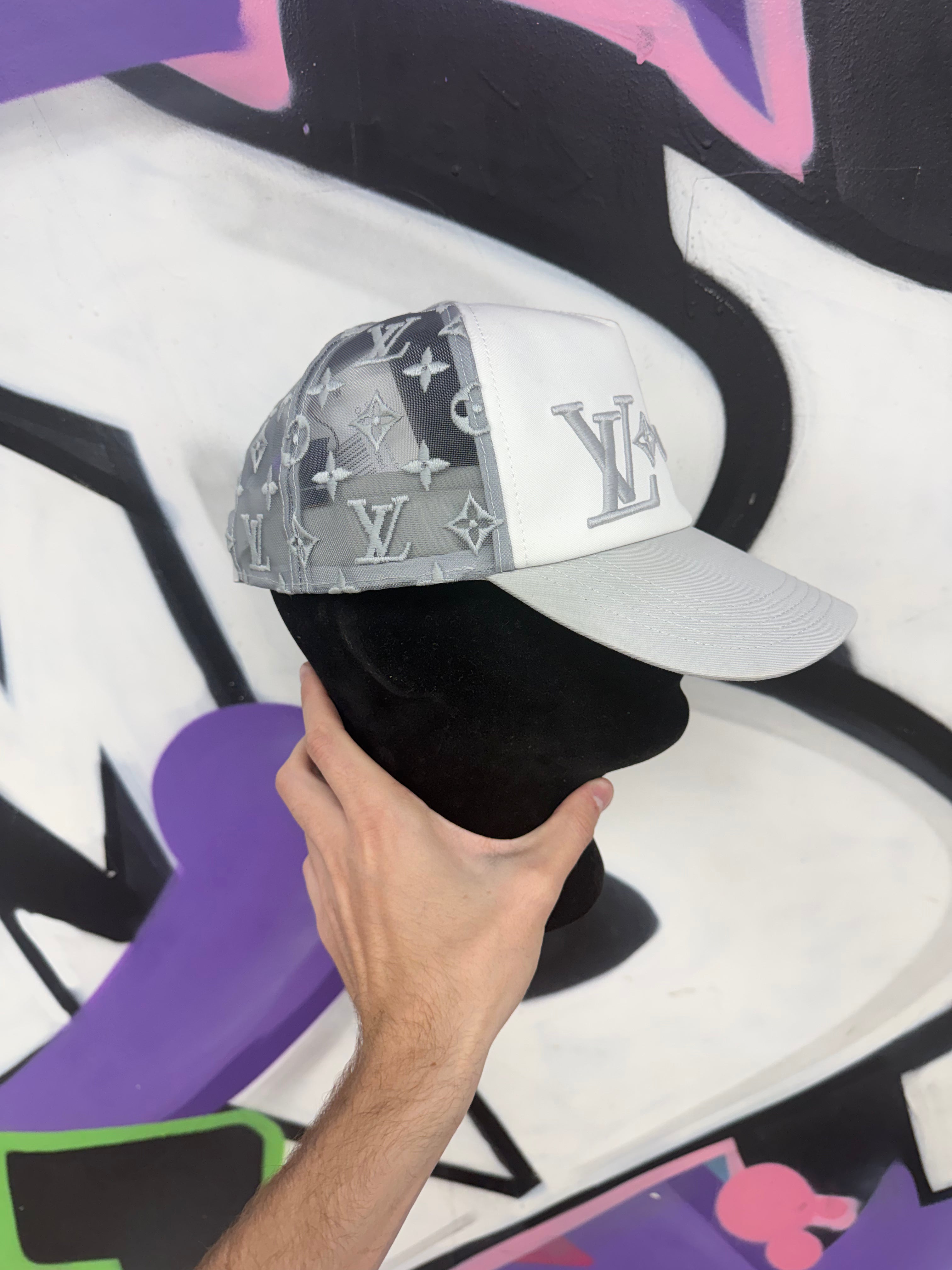 Louis Vuitton White Grey Lovers Hat