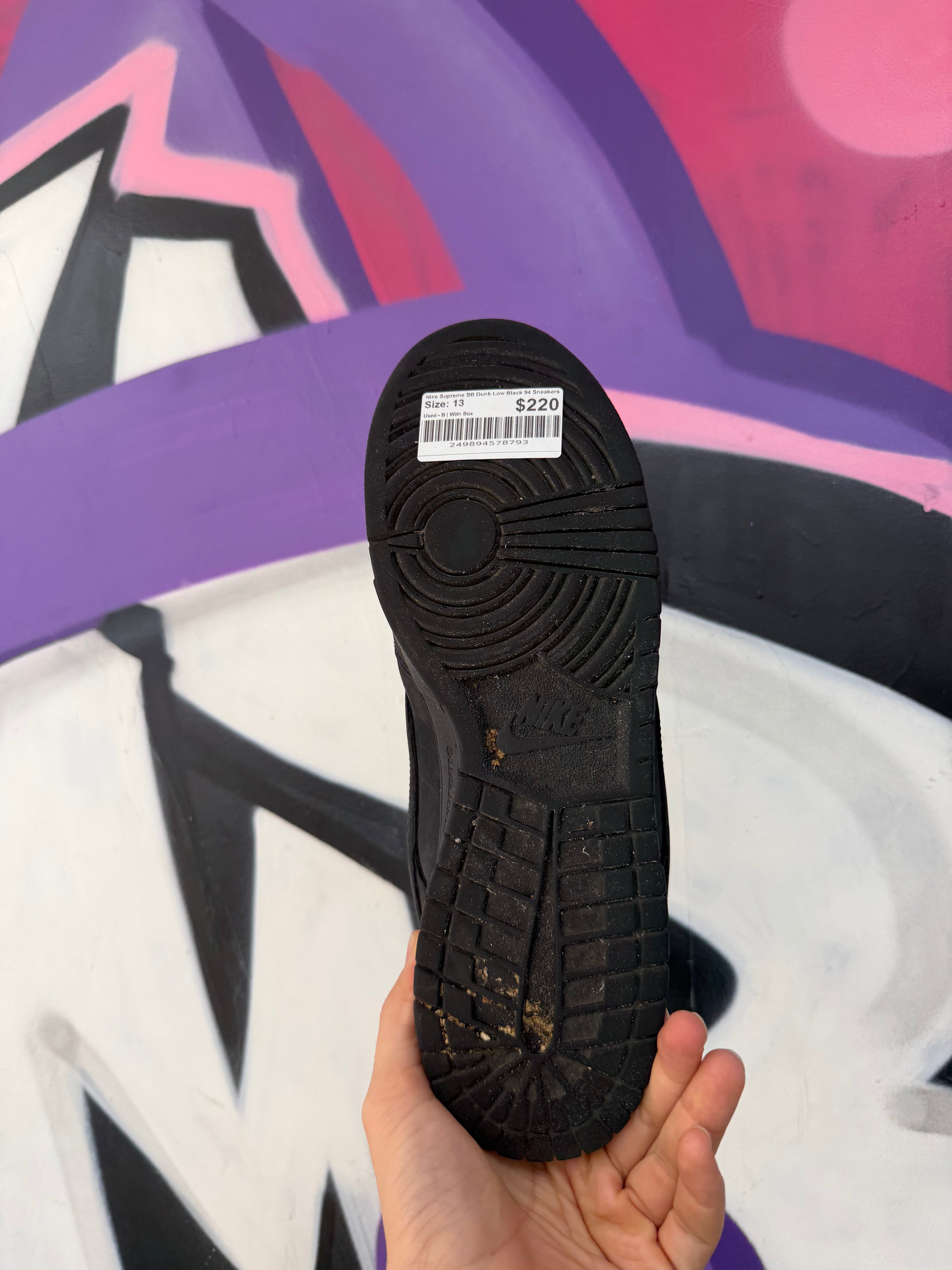 Nike Supreme SB Dunk Low Black 94 Sneakers