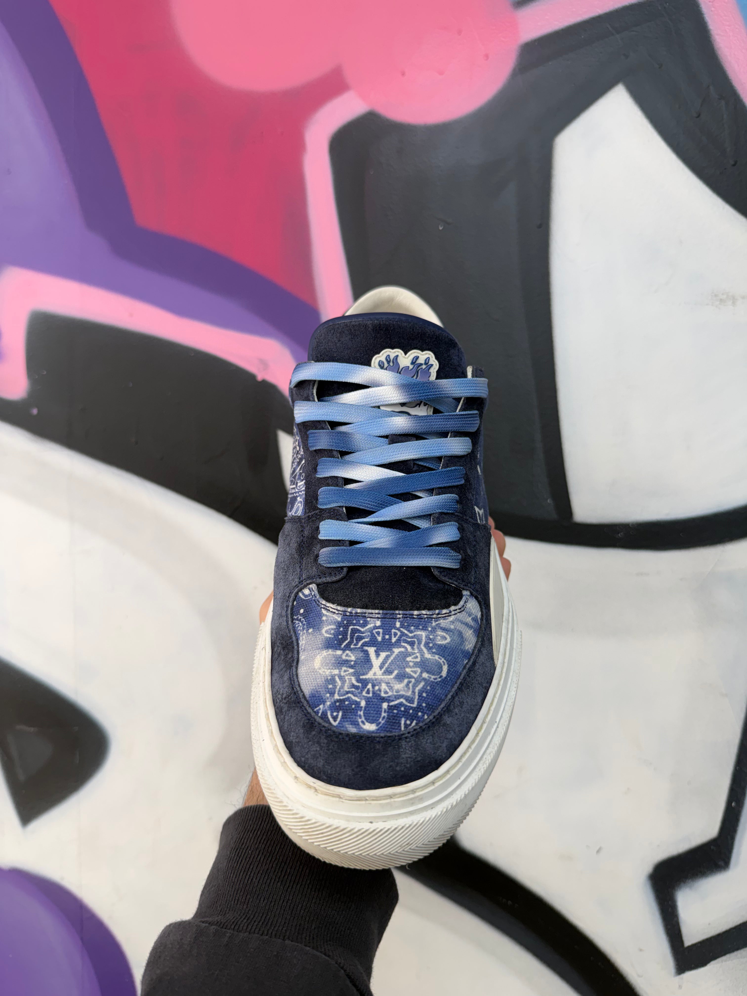 Louis Vuitton Blue Paisley Low Sneakers
