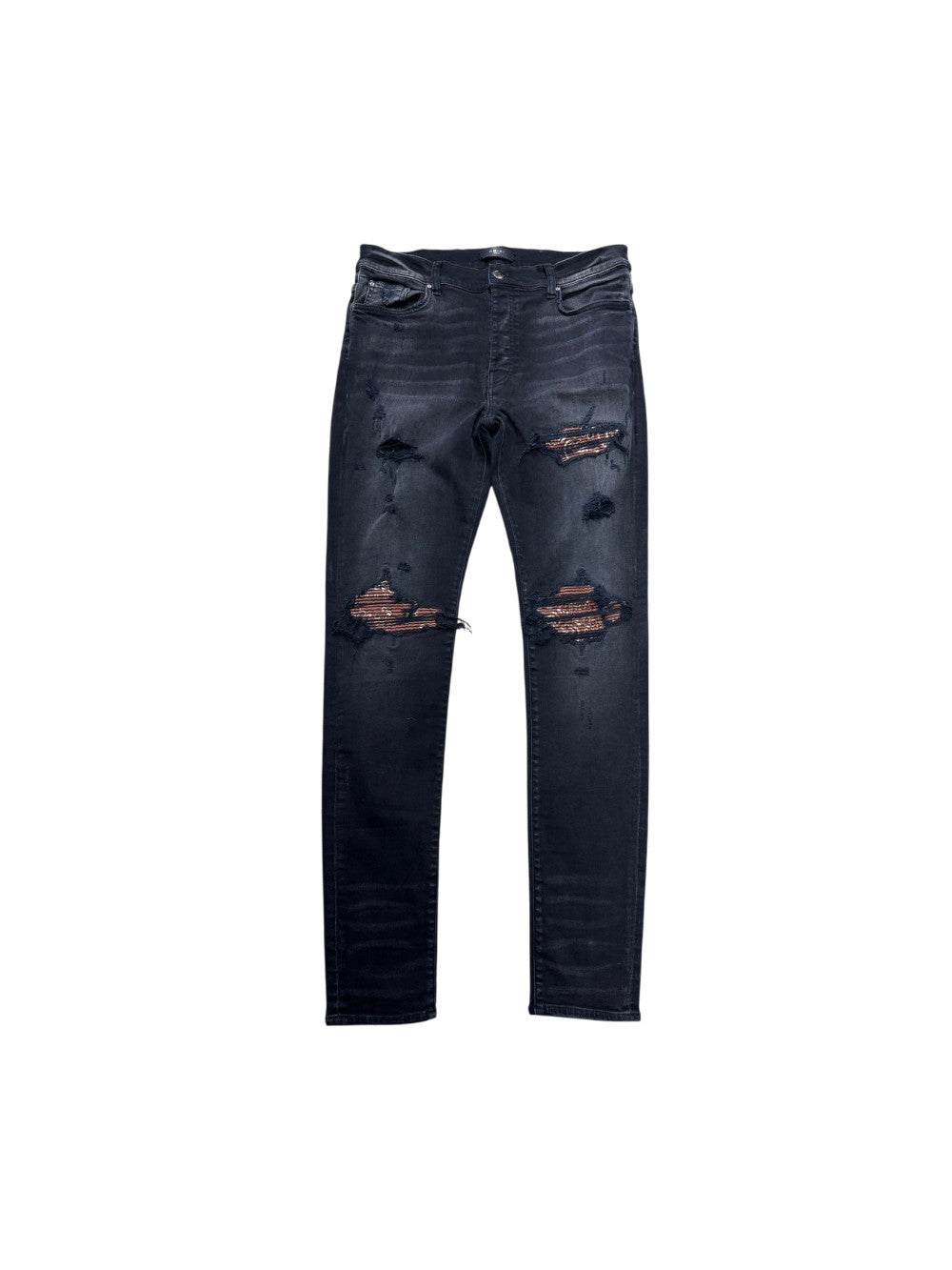 Amiri "MX1" Paisley Patch Black Wash Jeans