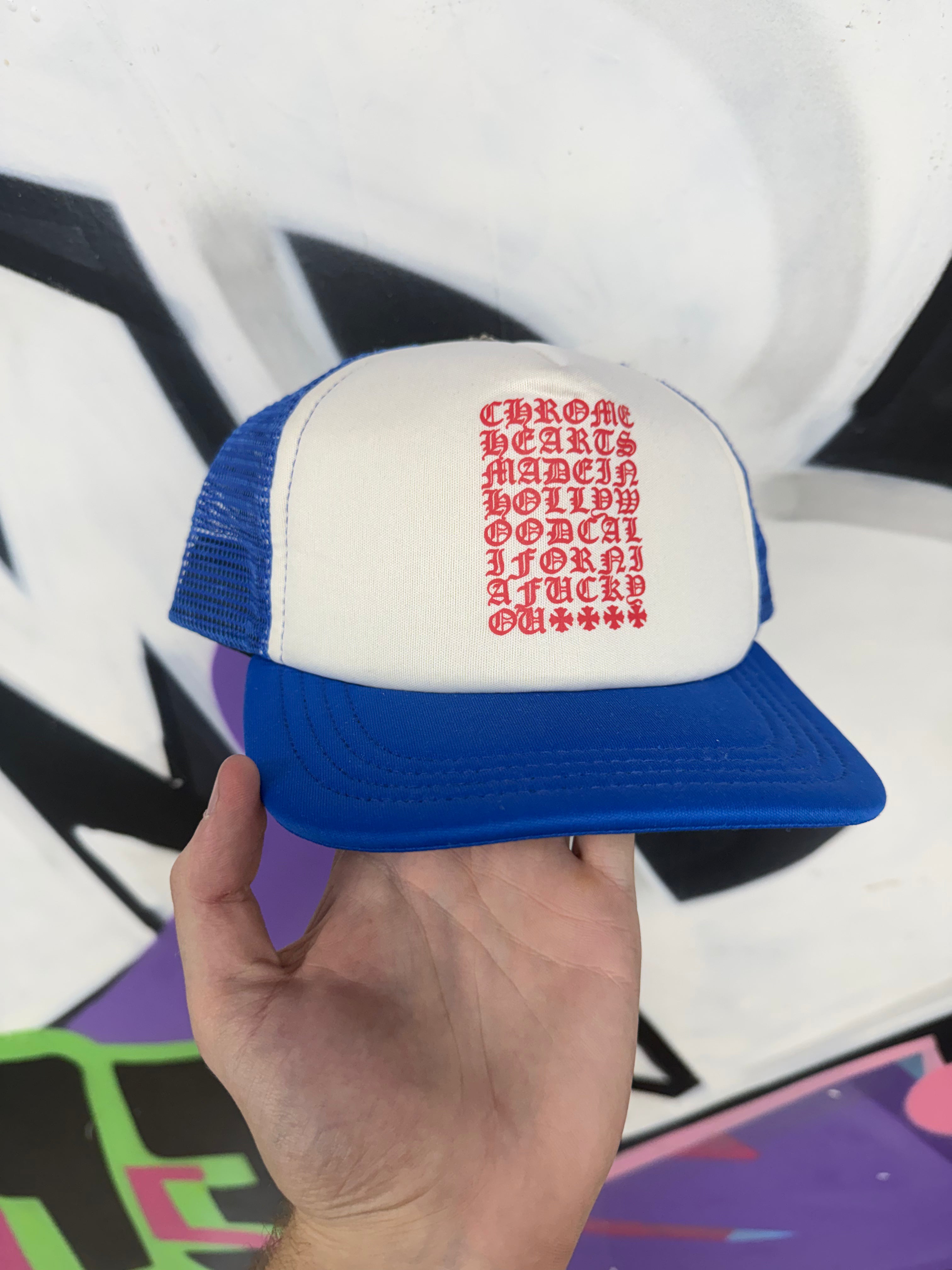 Chrome Hearts RWB Eye Chart Trucker Hat