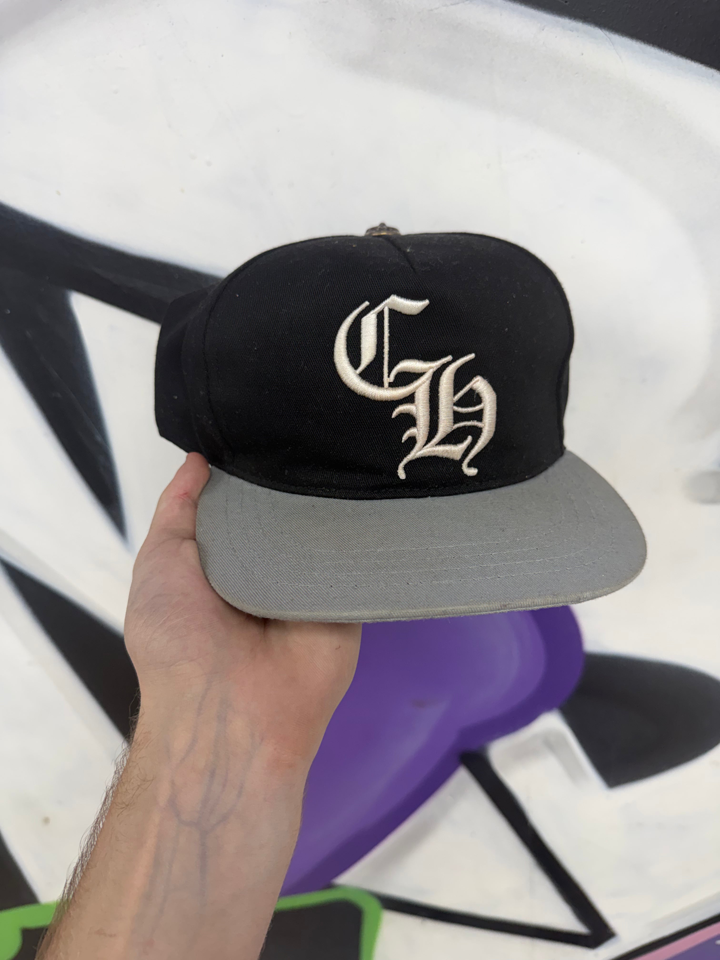 Chrome Hearts Black Grey CH Baseball Hat