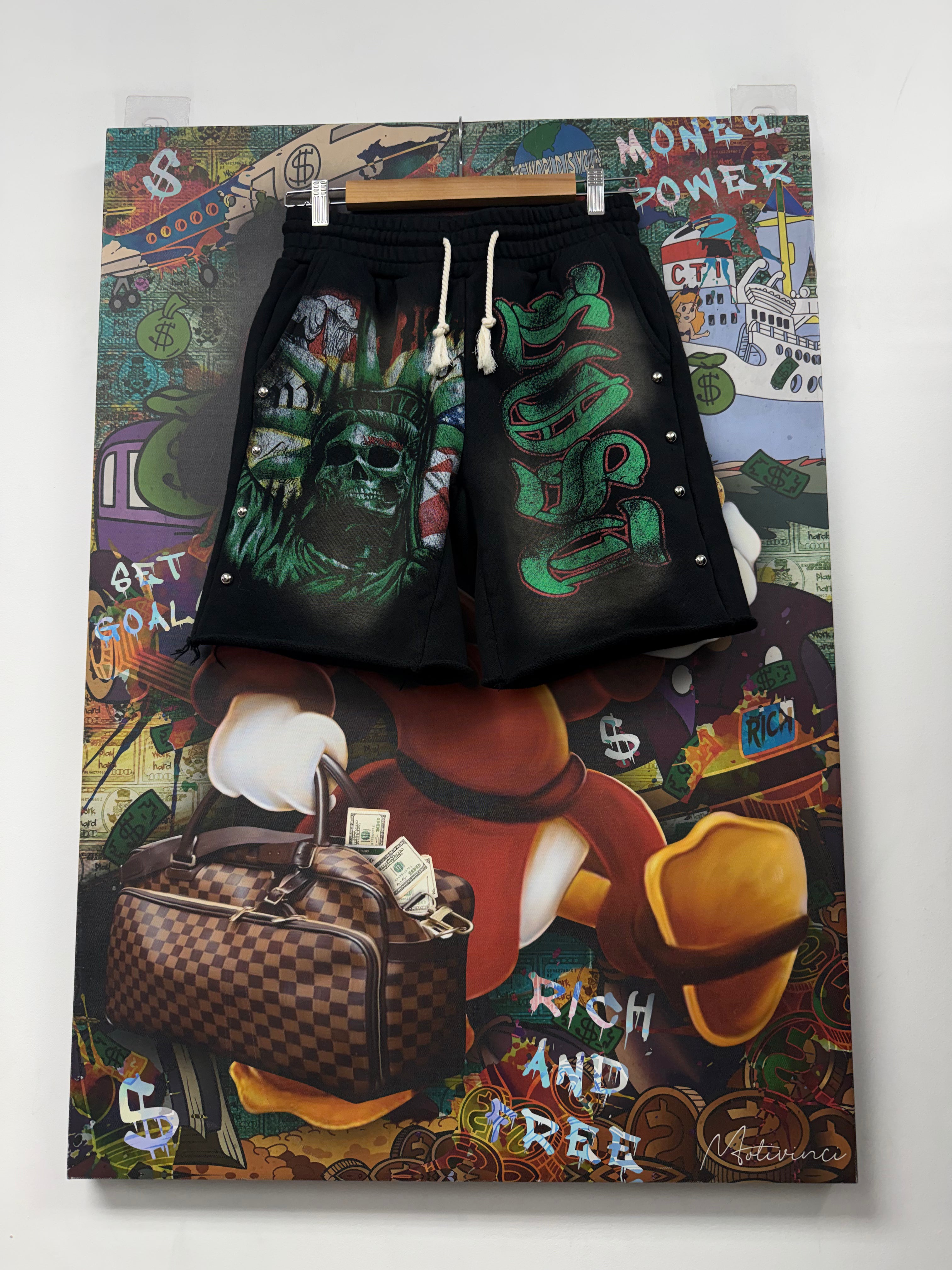 Lost Intricacy Green Liberty Scale Shorts