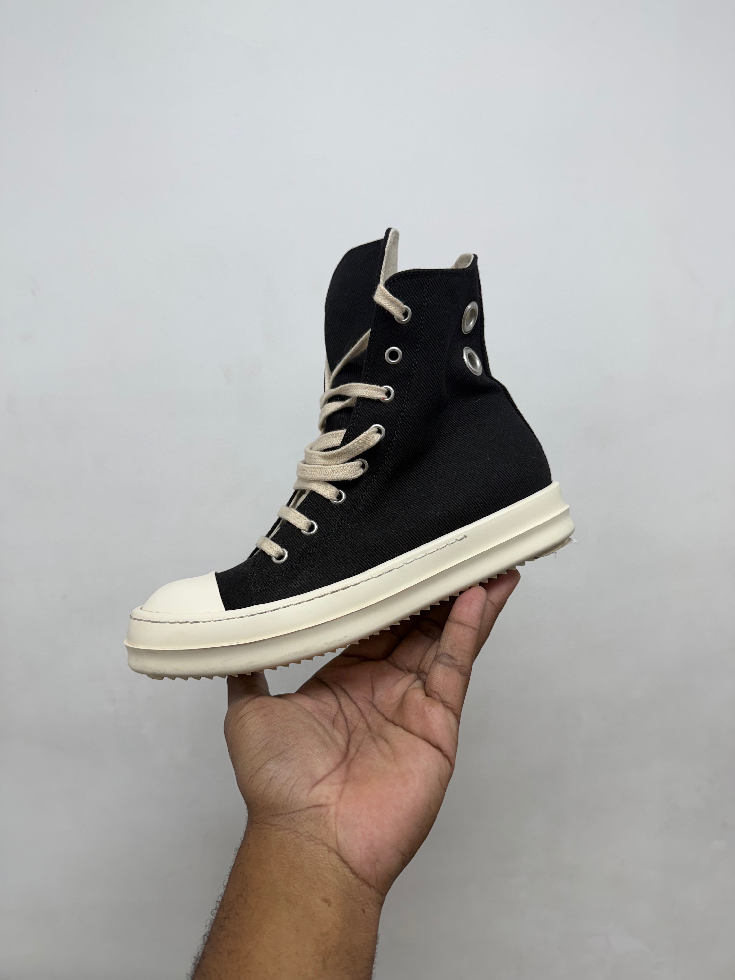 Rick Owens Black & Milk DRKSHDW Ramone High Sneakers