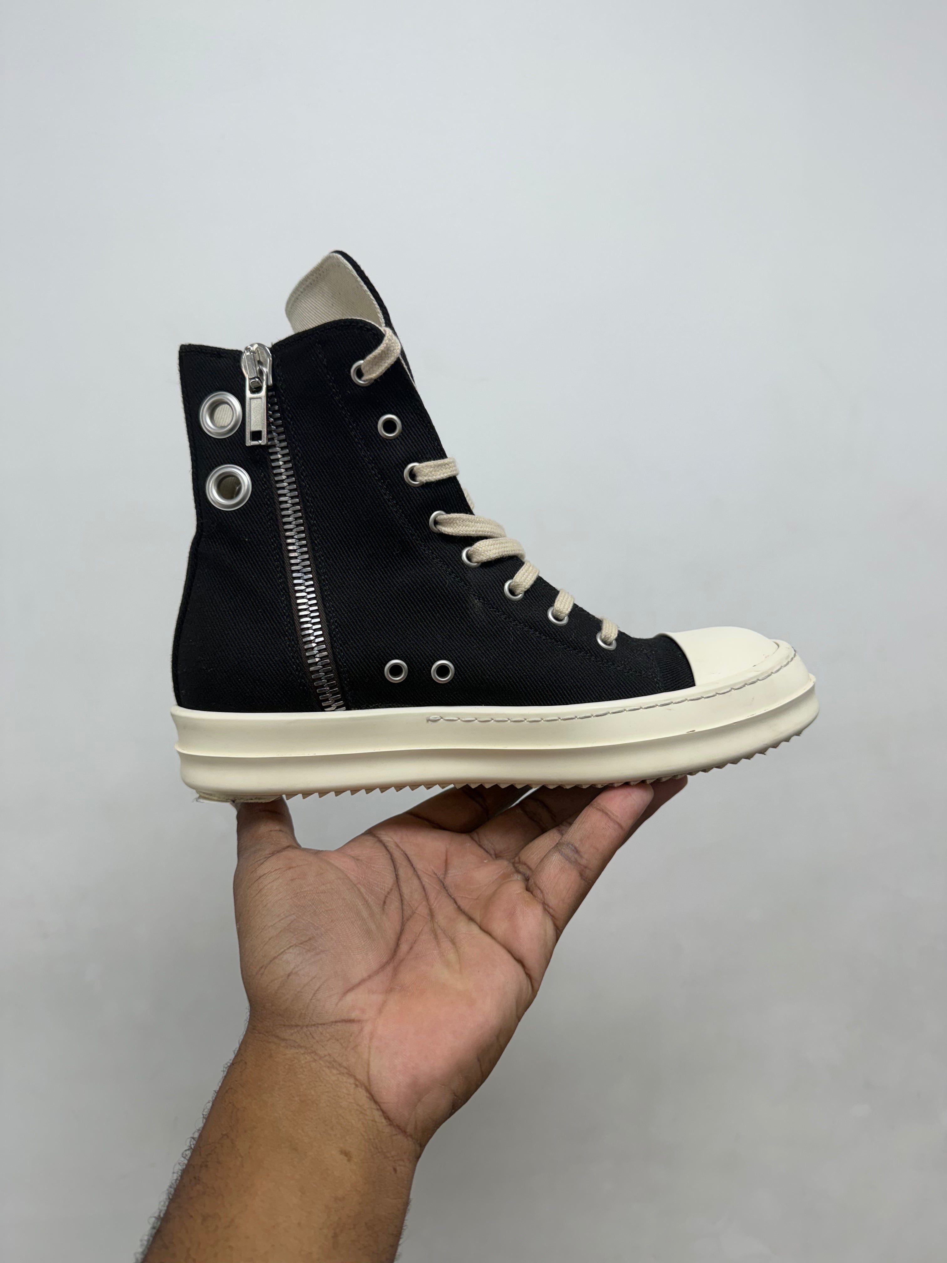 Rick Owens Black & Milk DRKSHDW Ramone High Sneakers